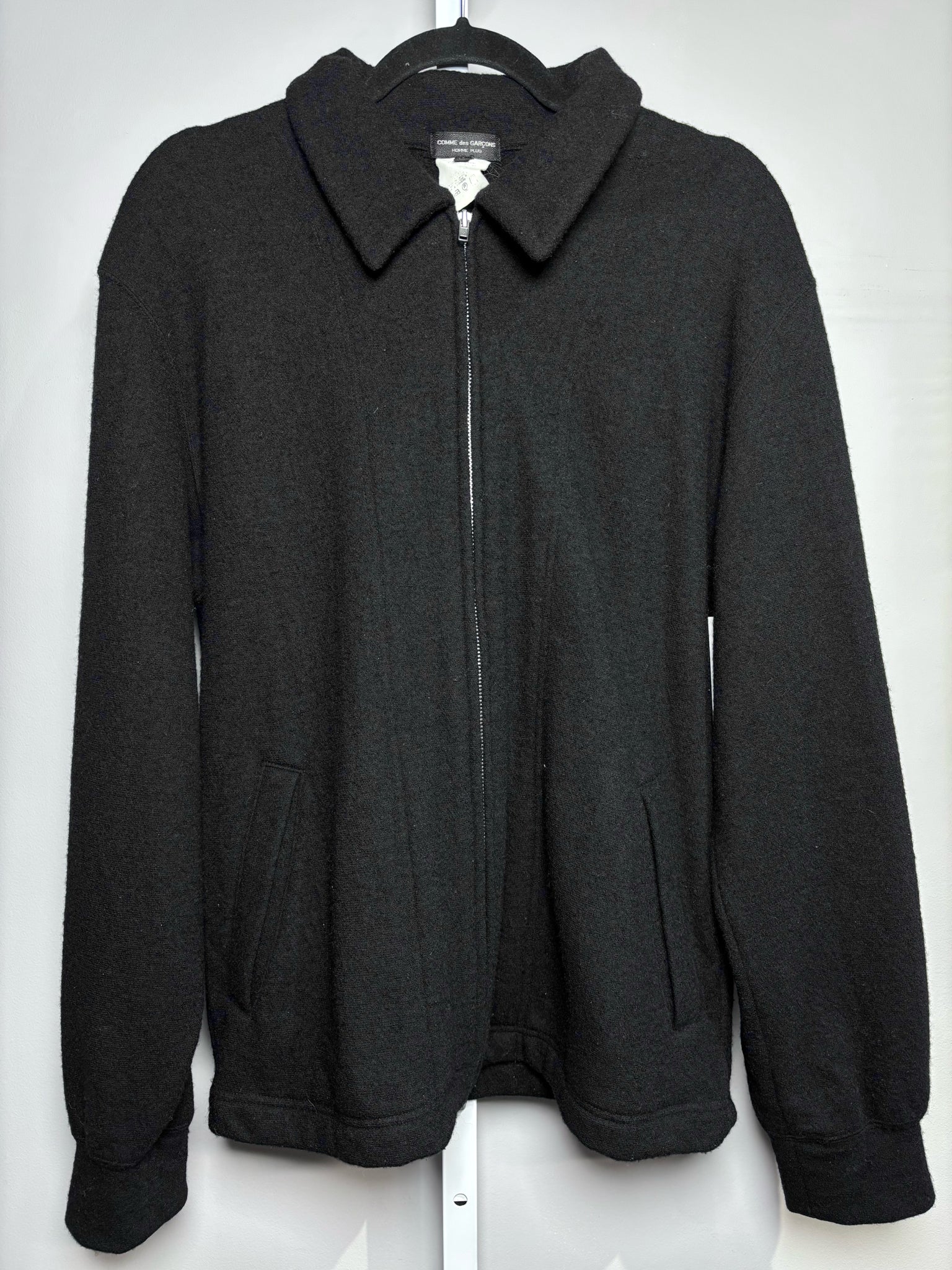 Comme des Garcon Black Wool Solid Men's M Zip Front Jacket – VIDA
