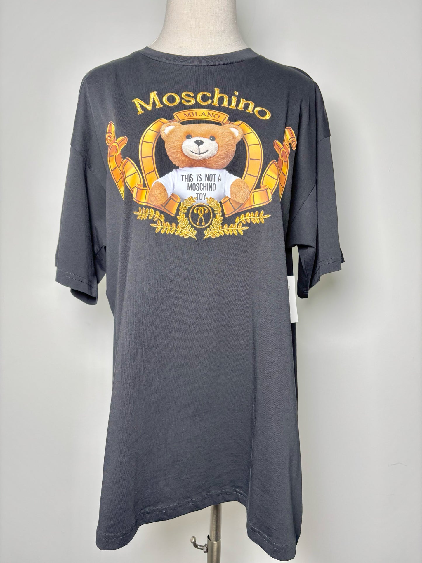 Women Size M Moschino Black Graphic Organic Cotton NWT Shirt