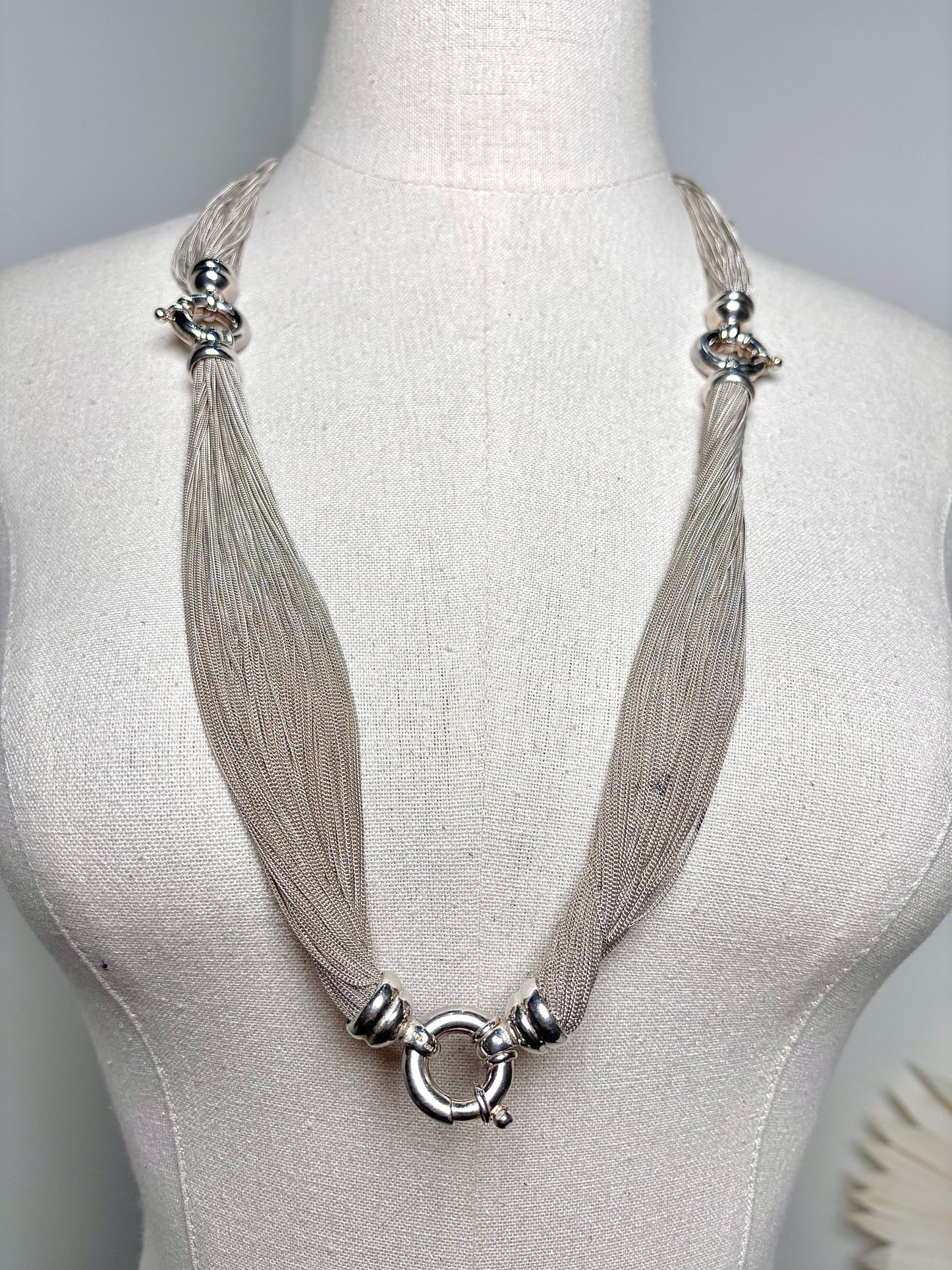 Sterling Silver 3-way Convertible Pre-owned Necklace