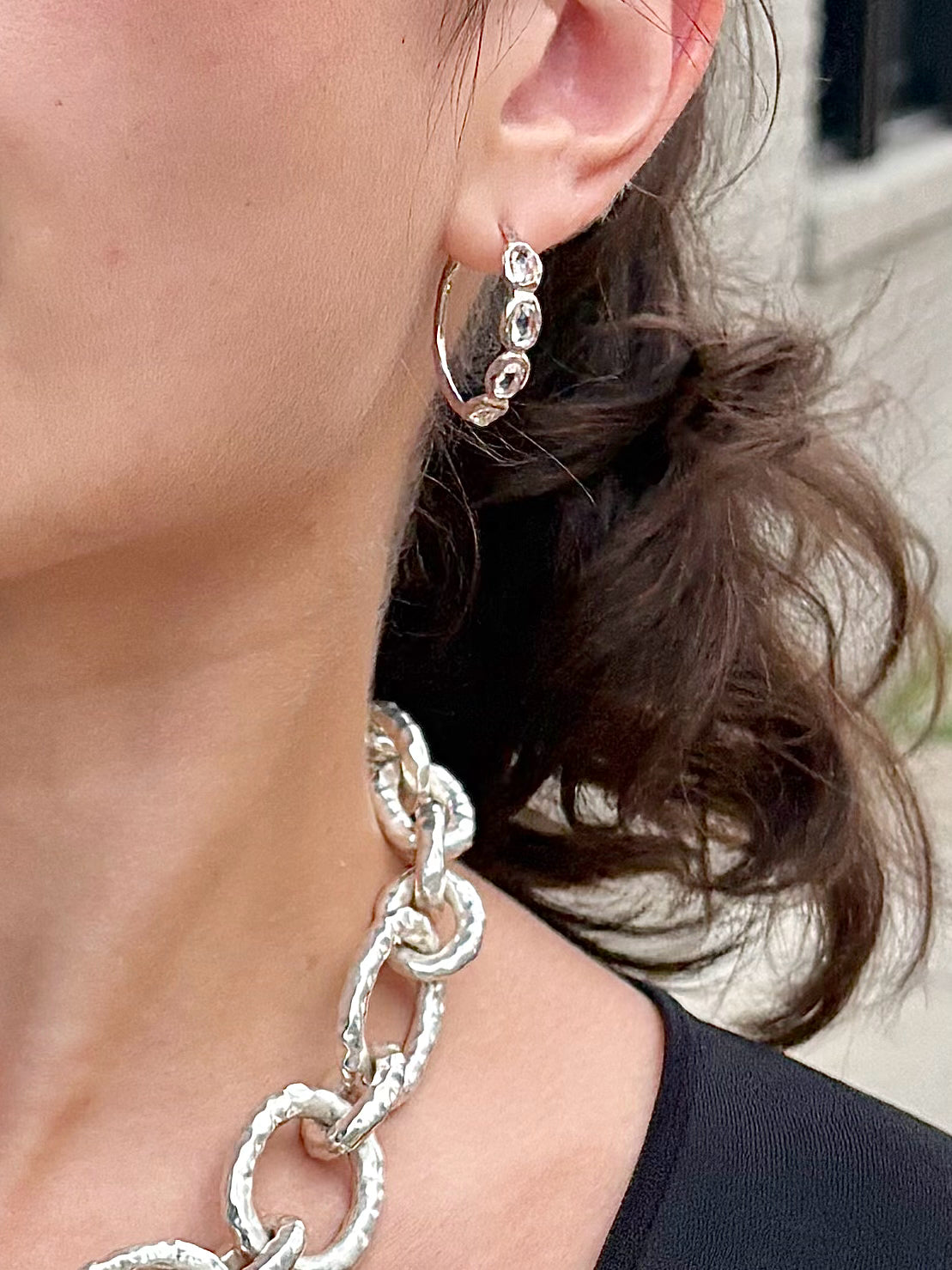 Ippolita Quartz Stone Rock Candy Hoop Earrings
