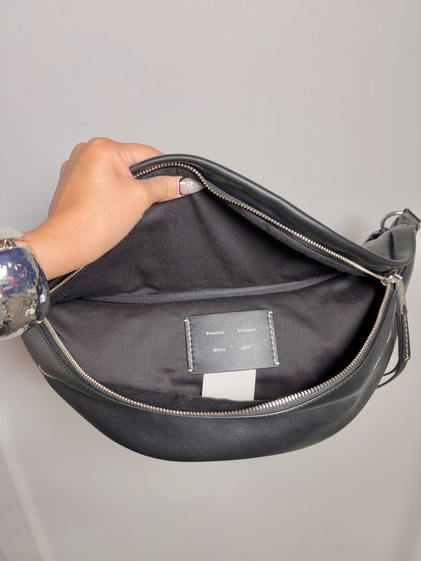 Proenza Schouler Black Slide Leather Shoulder Bag