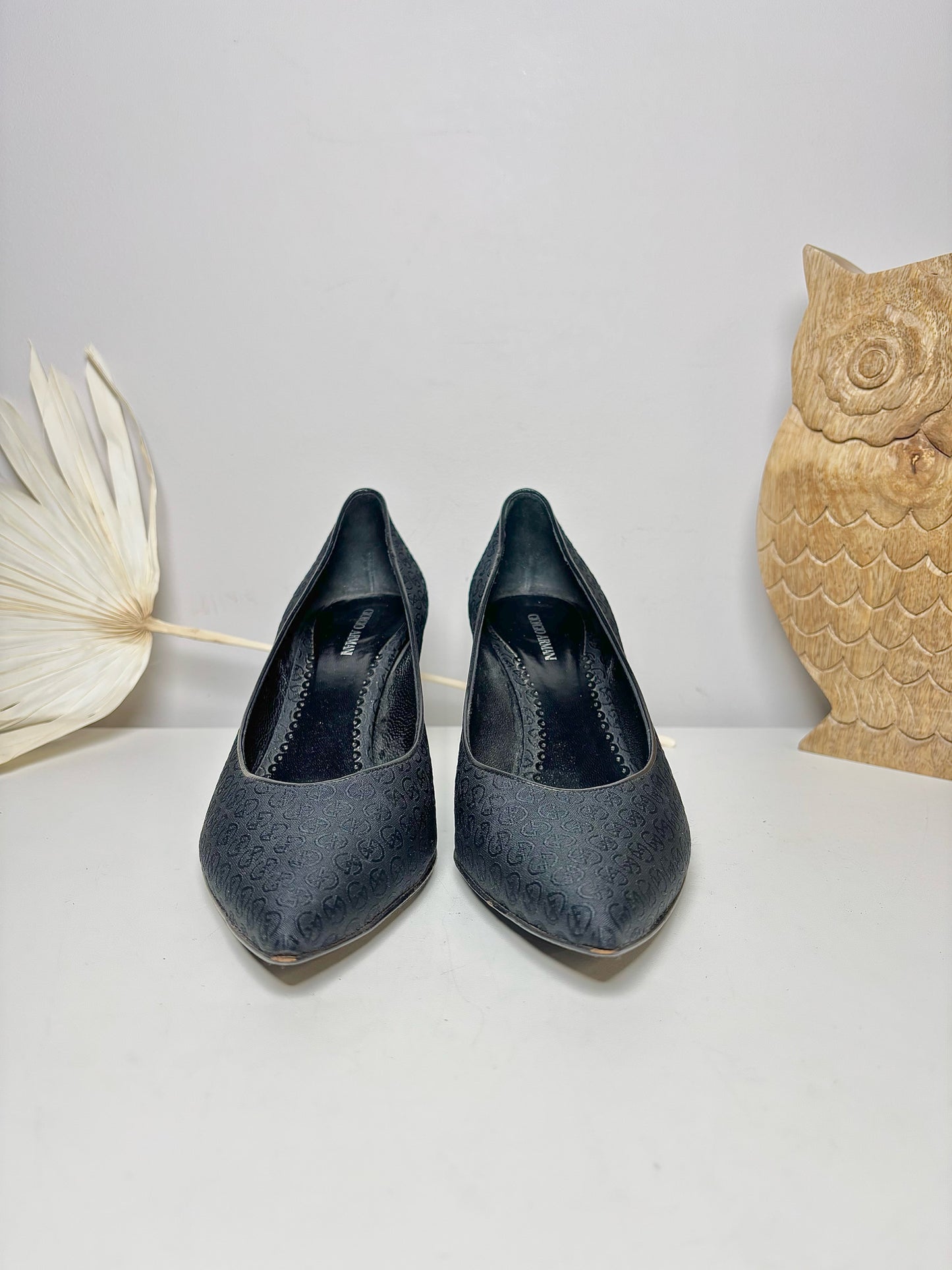 W Shoe Size 38.5 (8 US) Giorgio Armani Black Pump