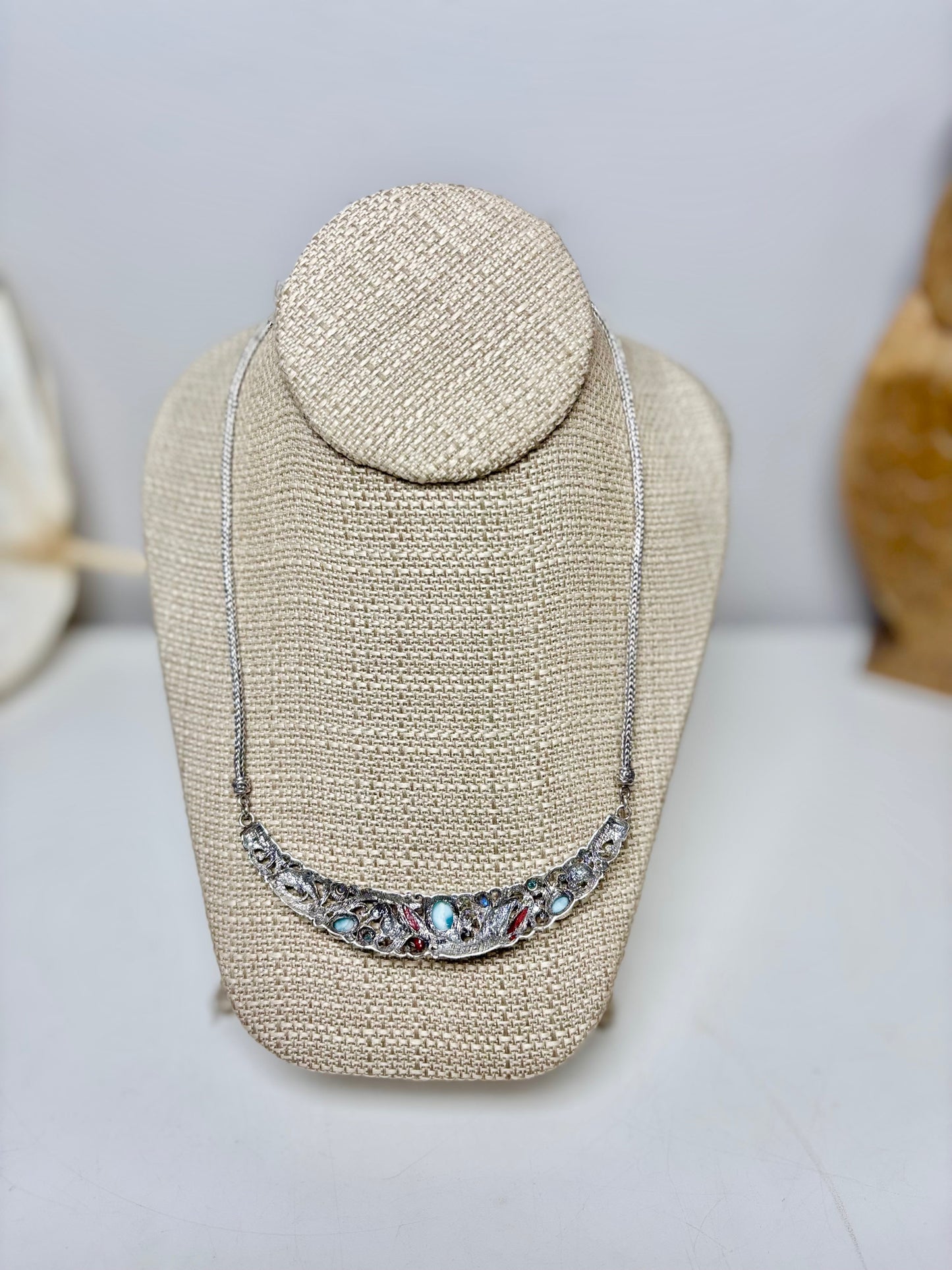 Larimar Sterling Silver Dolphin Seahorse Starfish Toggle Clasp NWT Necklace