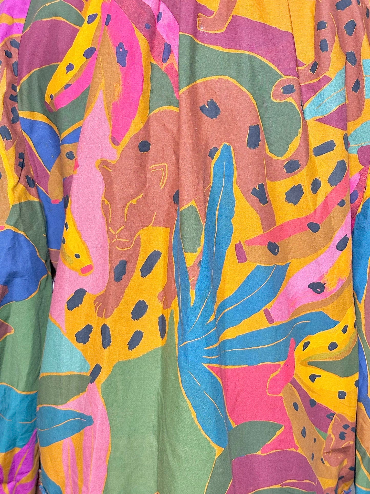 Women Size S Farm Rio Brown, Green and Pink Jungle Cotton NWT Dress