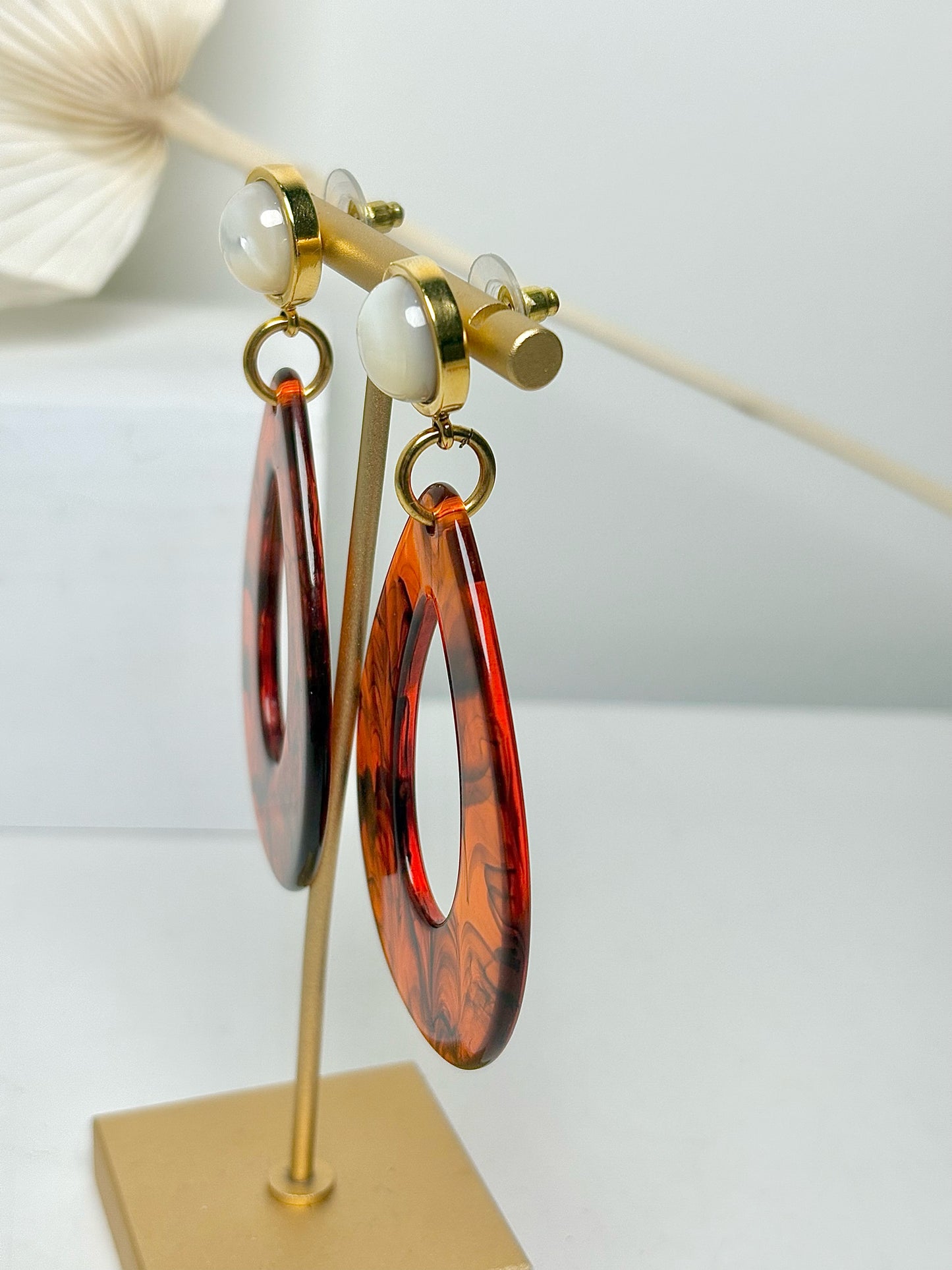 Resin Lizzie Fortunato Resin Teardrop w/Pearl Earrings