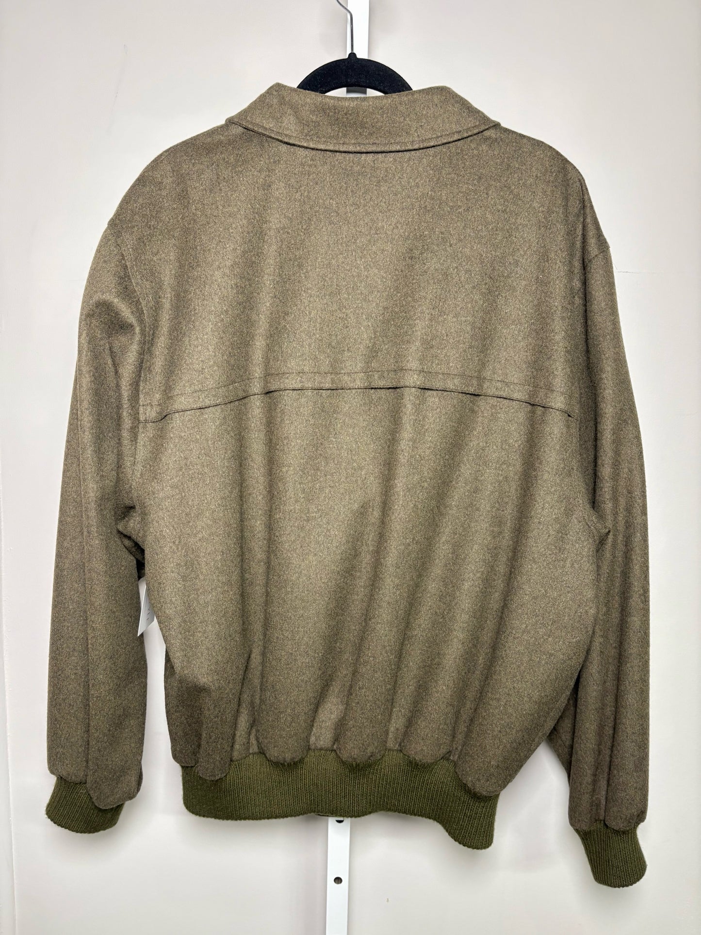 Carroll and Company Beverly Hills Olive Green Wool, Cashmere Solid Men's Jacket