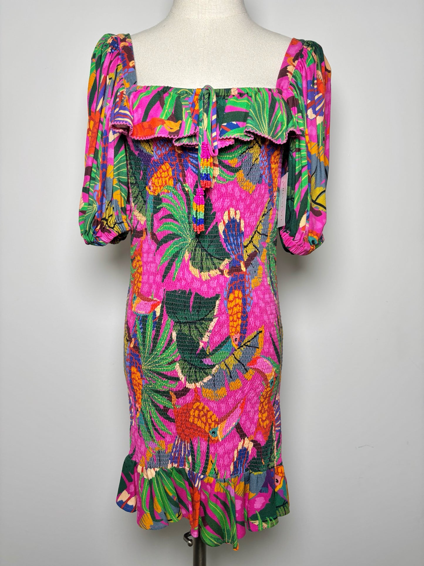 Women Size S Farm Rio Pink, green, orange, blue Floral NWOT Dress