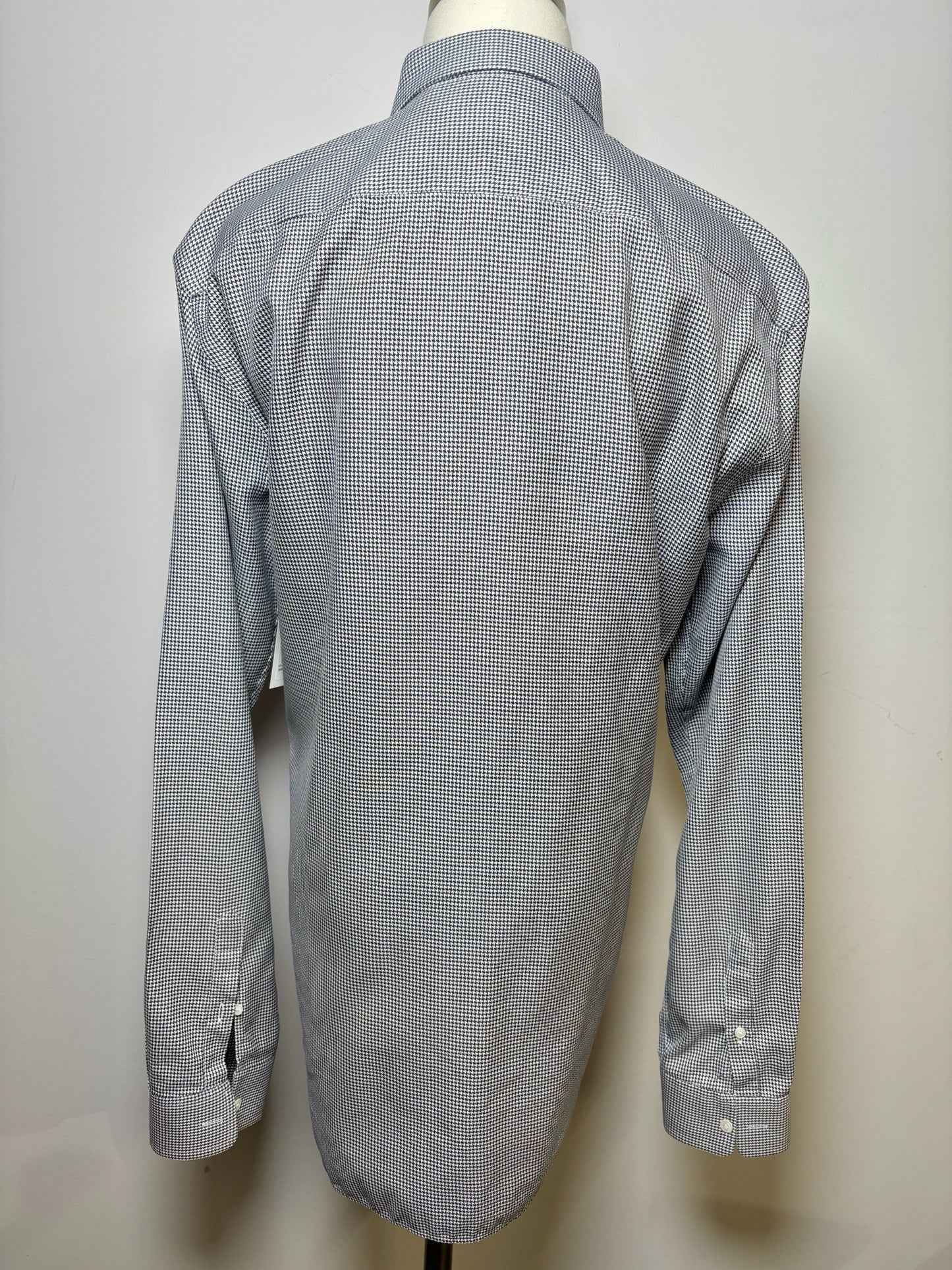 Mens Size 16-41 Burberry Blue Cotton Houndstooth Men's Shirt