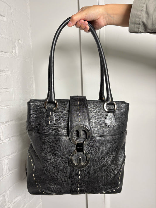 Escada Solid Leather Black Cowhide Purse