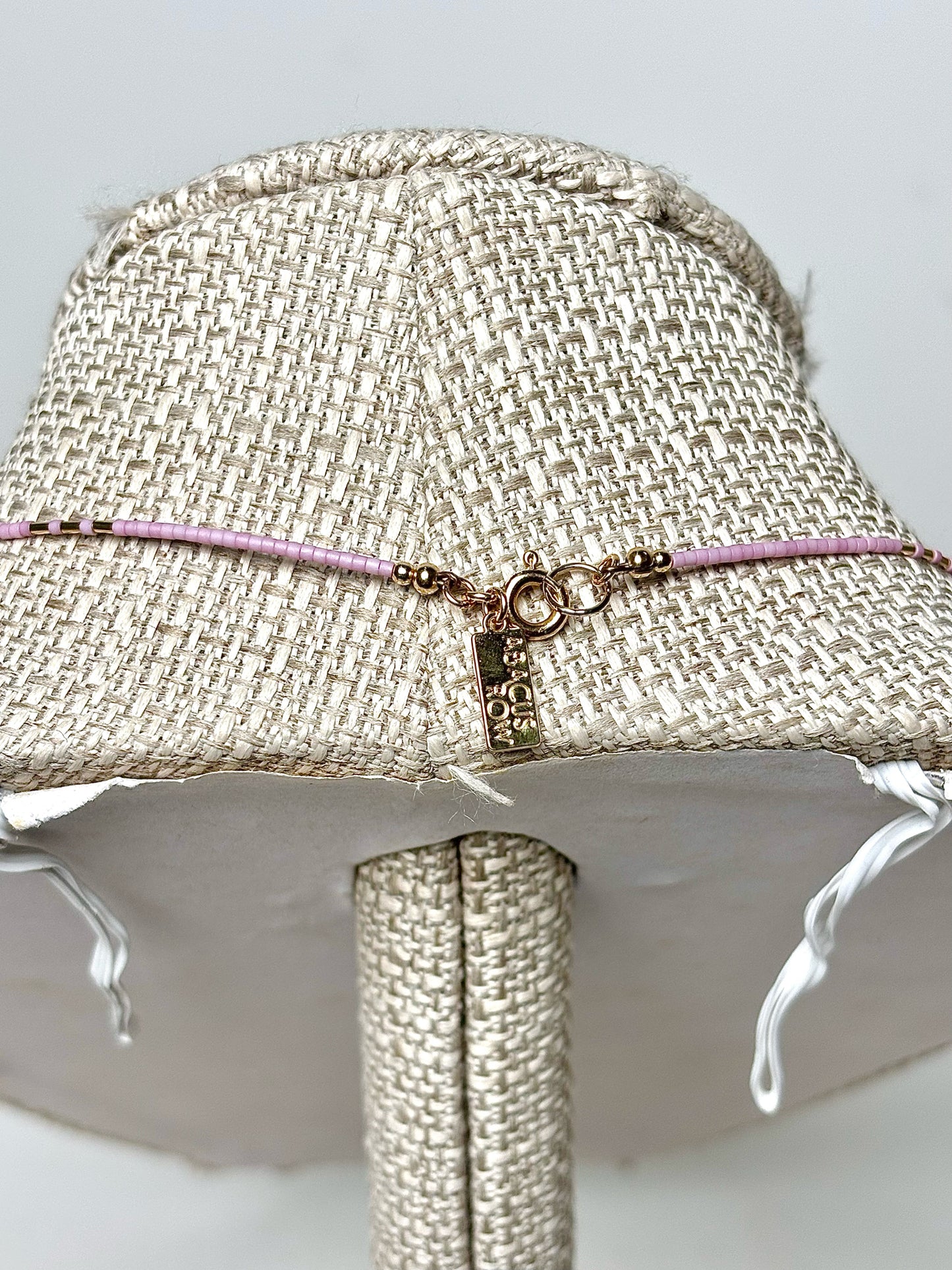 Abacus Row 14K Gold Filled Beads + Pink Japanese Miyuke BeadsArche Necklace