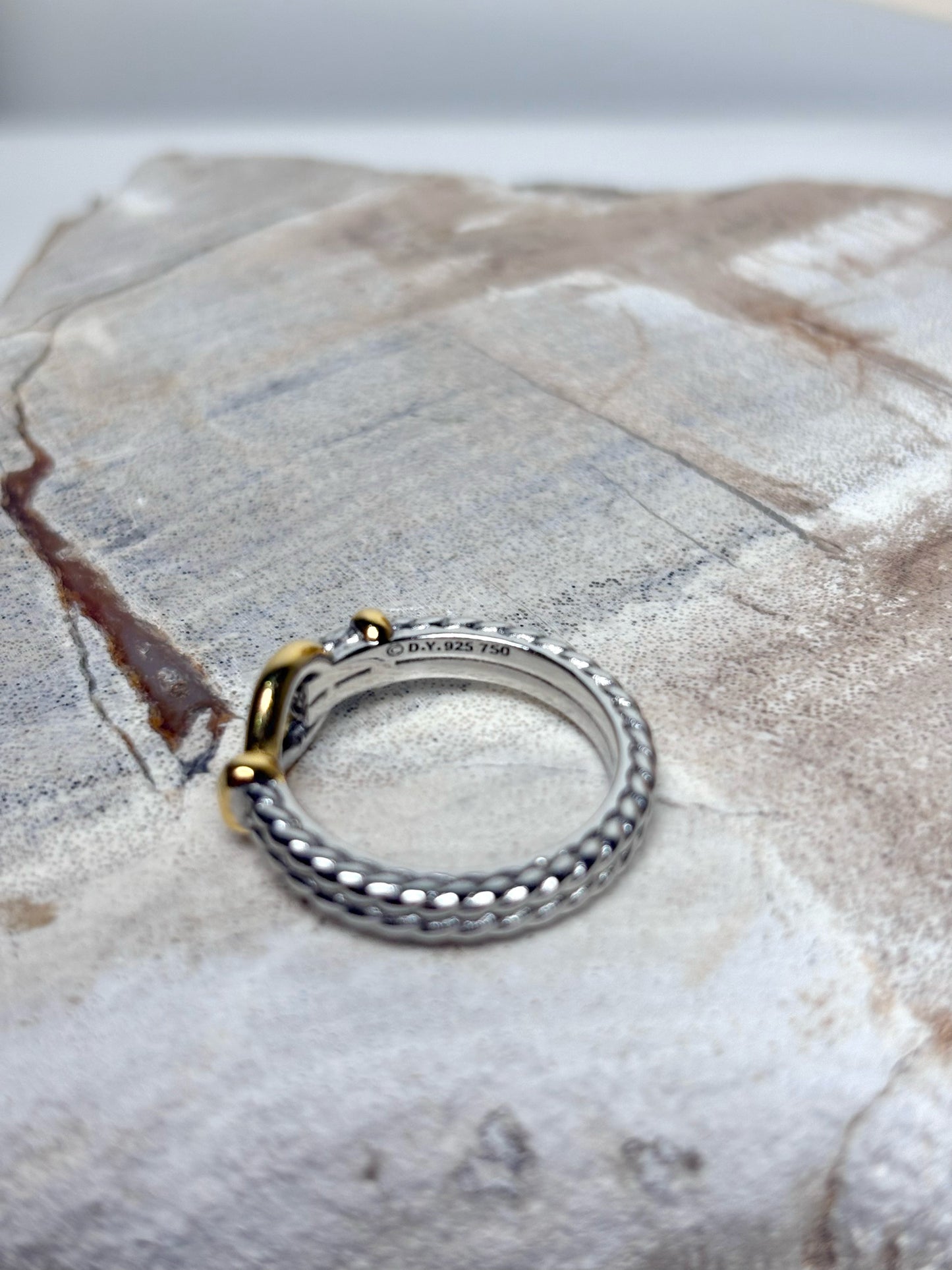Sterling Silver David Yurman 18K Gold, Silver 8 Ring