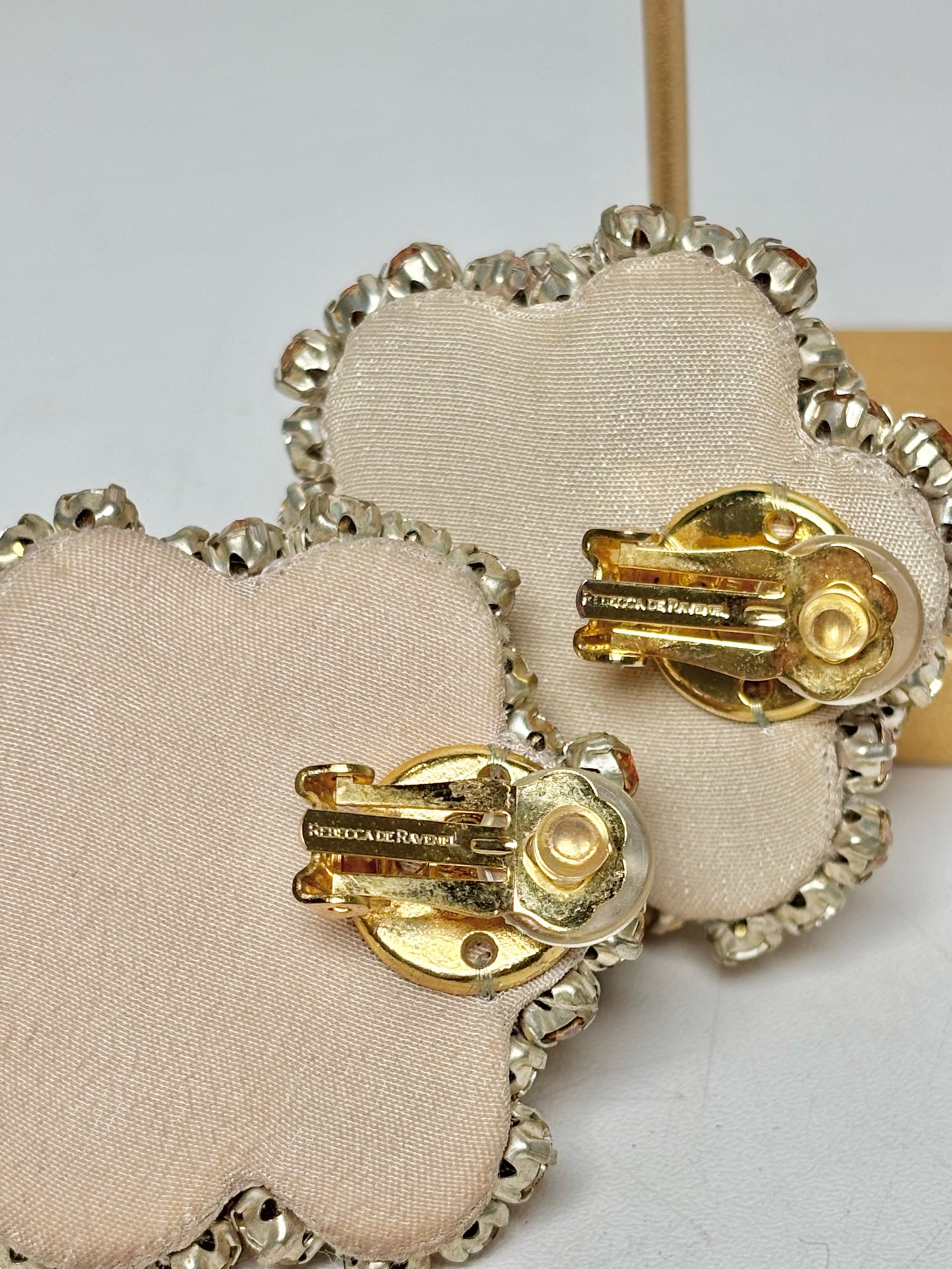 Rebecca de Ravenel Semi-Precious Gold-plated Clip-on Earrings