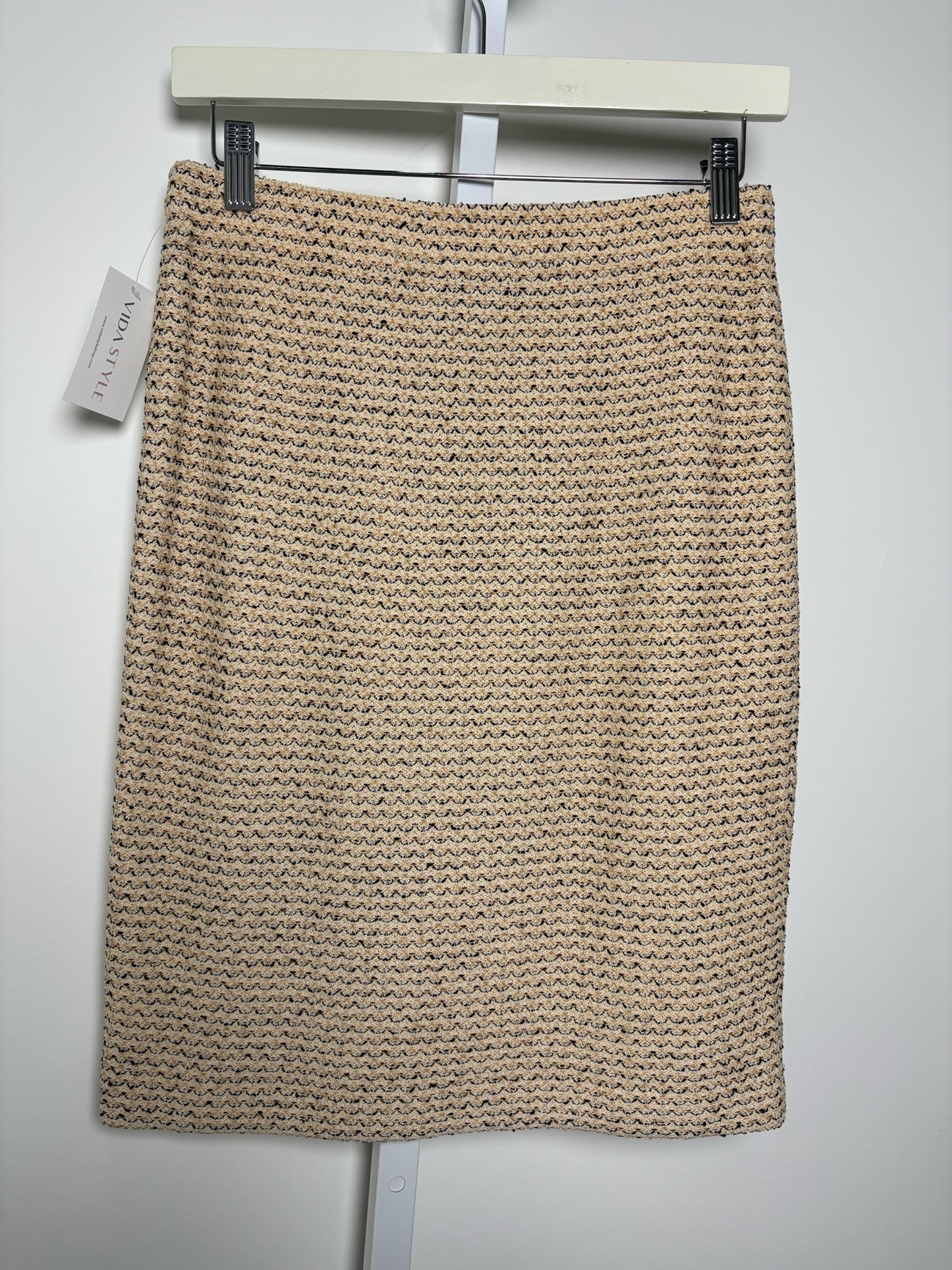 Women Size 2 St. John Yellow Squiggly Lines Skirt