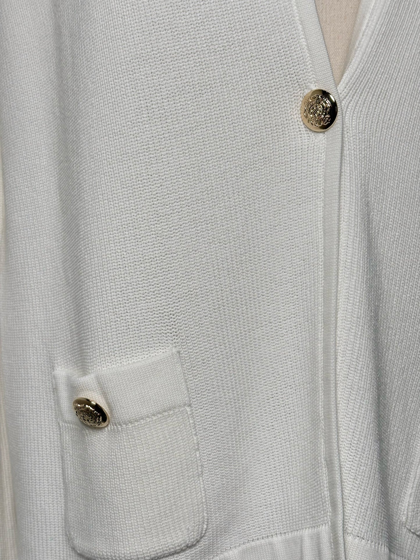 Women Size 10 Amina Rubinacci Off White Solid 100% Cotton Sweater