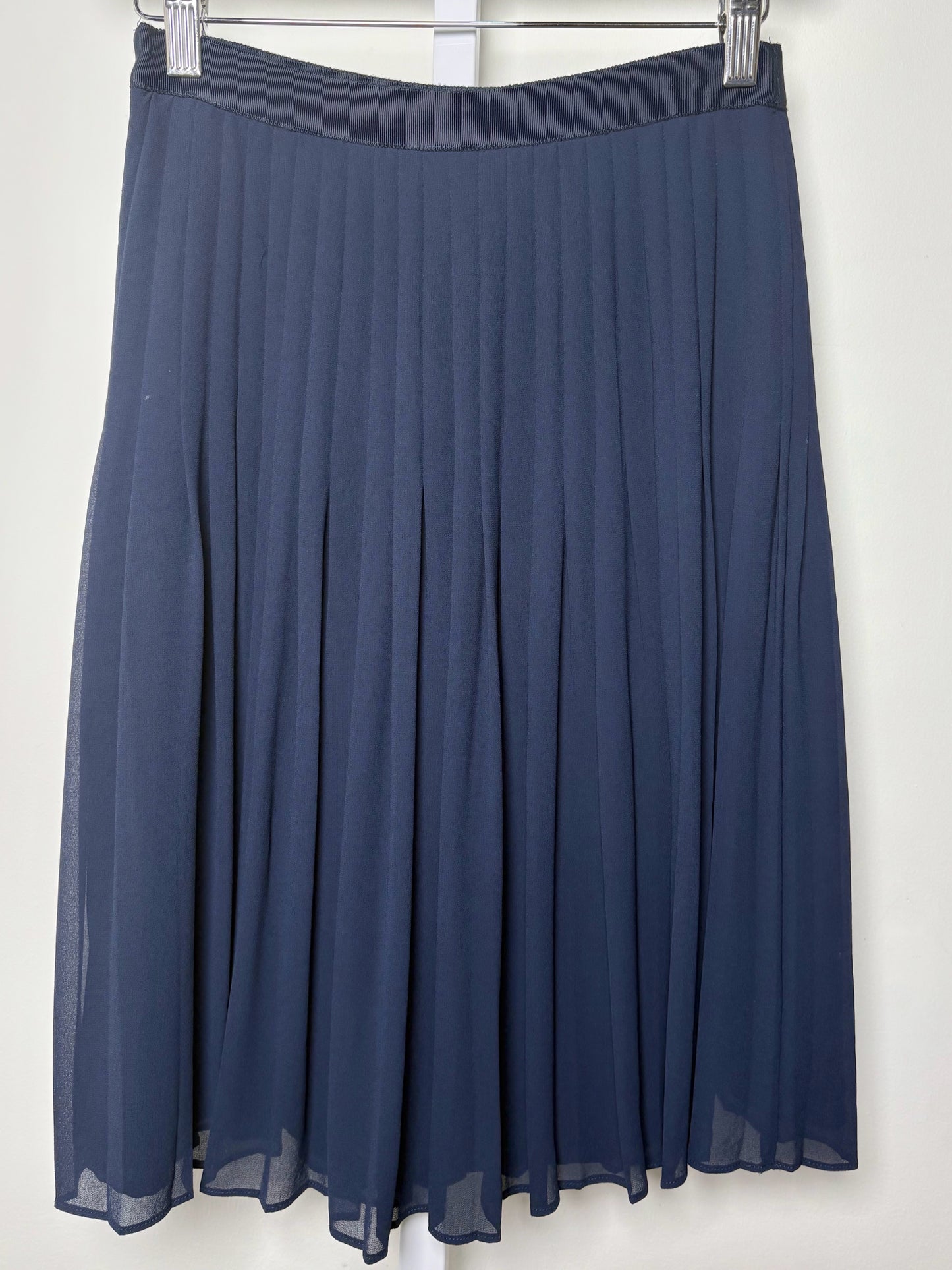 Women Size 0 Rebecca Taylor Navy Pleated Pre-owned Skirt