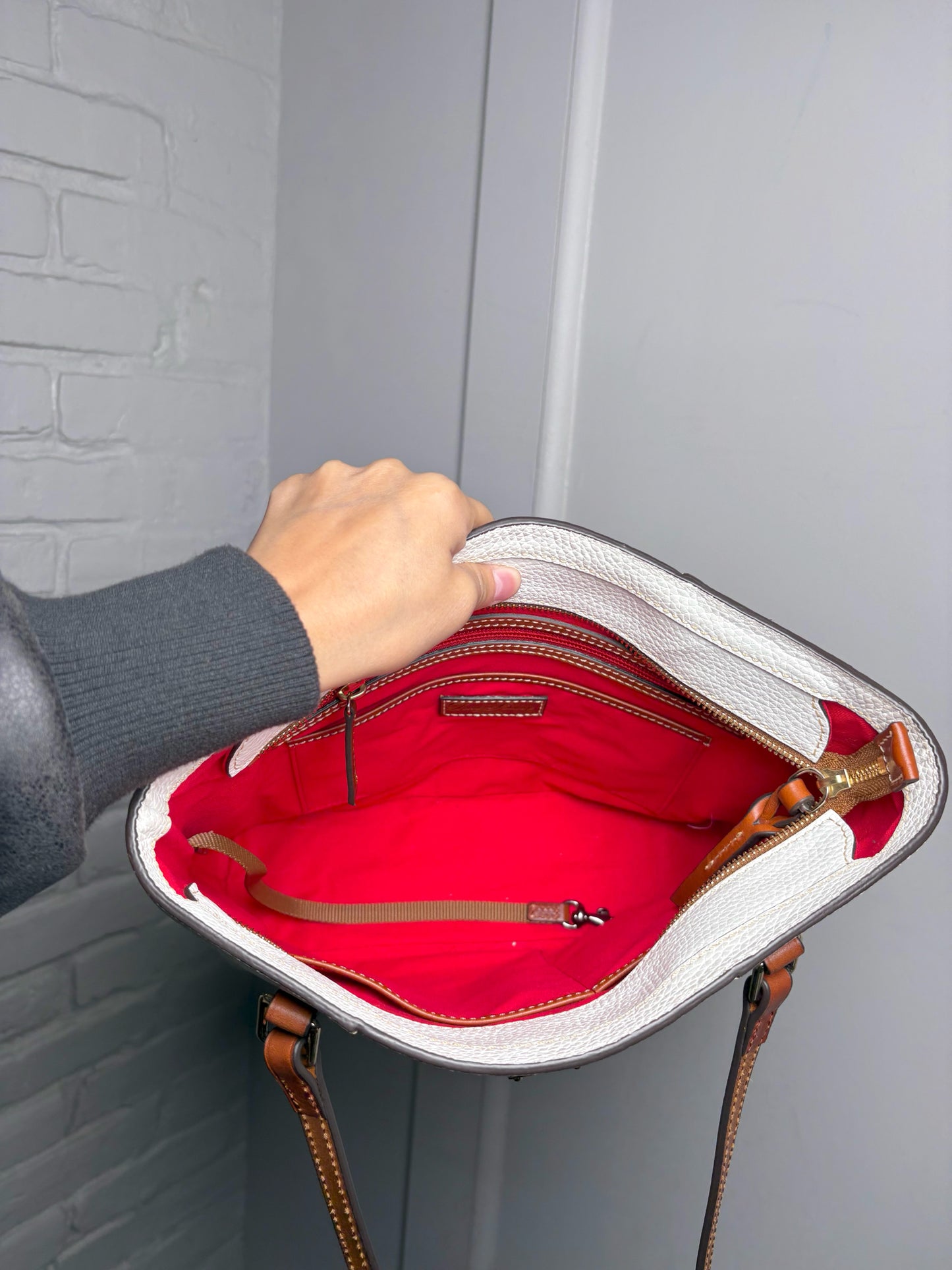 Dooney & Bourke Leather White Tote Bag