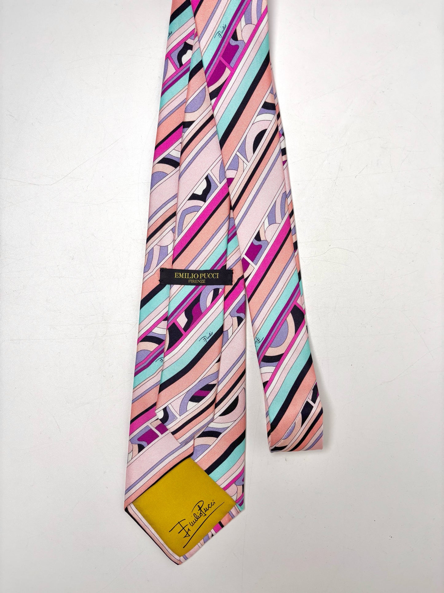 Emilio Pucci Multi-Color Silk Abstract Print Men's Tie