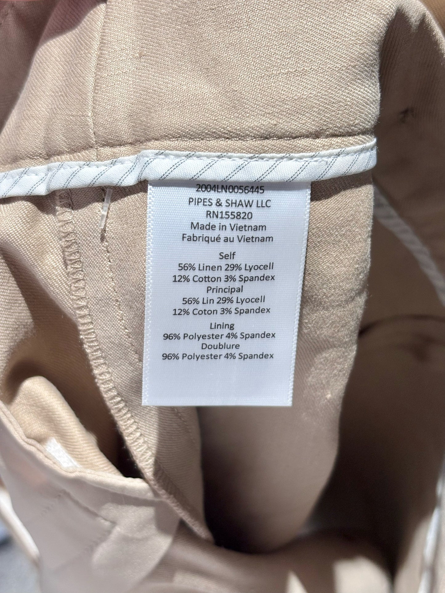 Women Size 8 Veronica Beard Khaki Solid Linen, Cotton Blend Women's Skirt