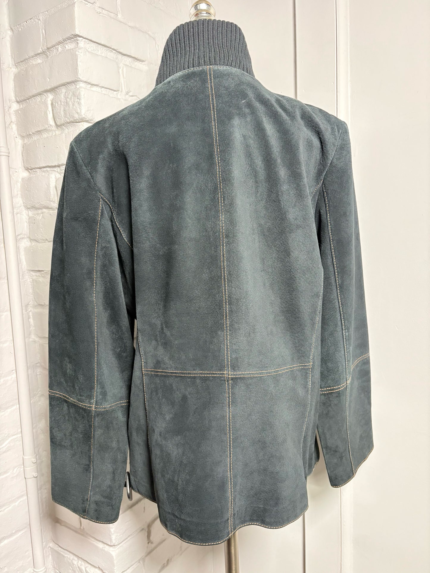 Women Size L Bernardo Black Solid Suede Jacket