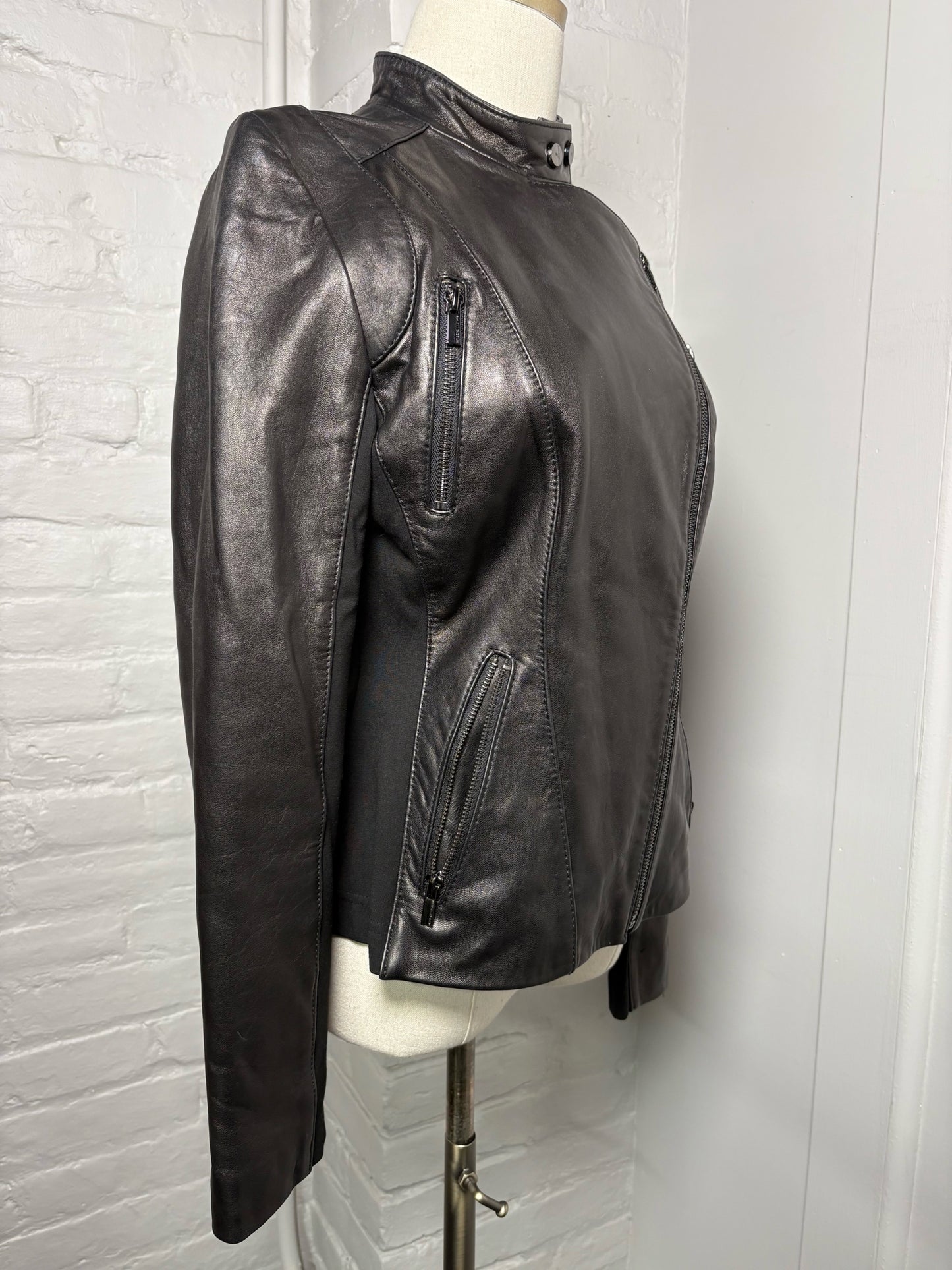 Women Size S Wilson's Leather Black Leather Moto Jacket