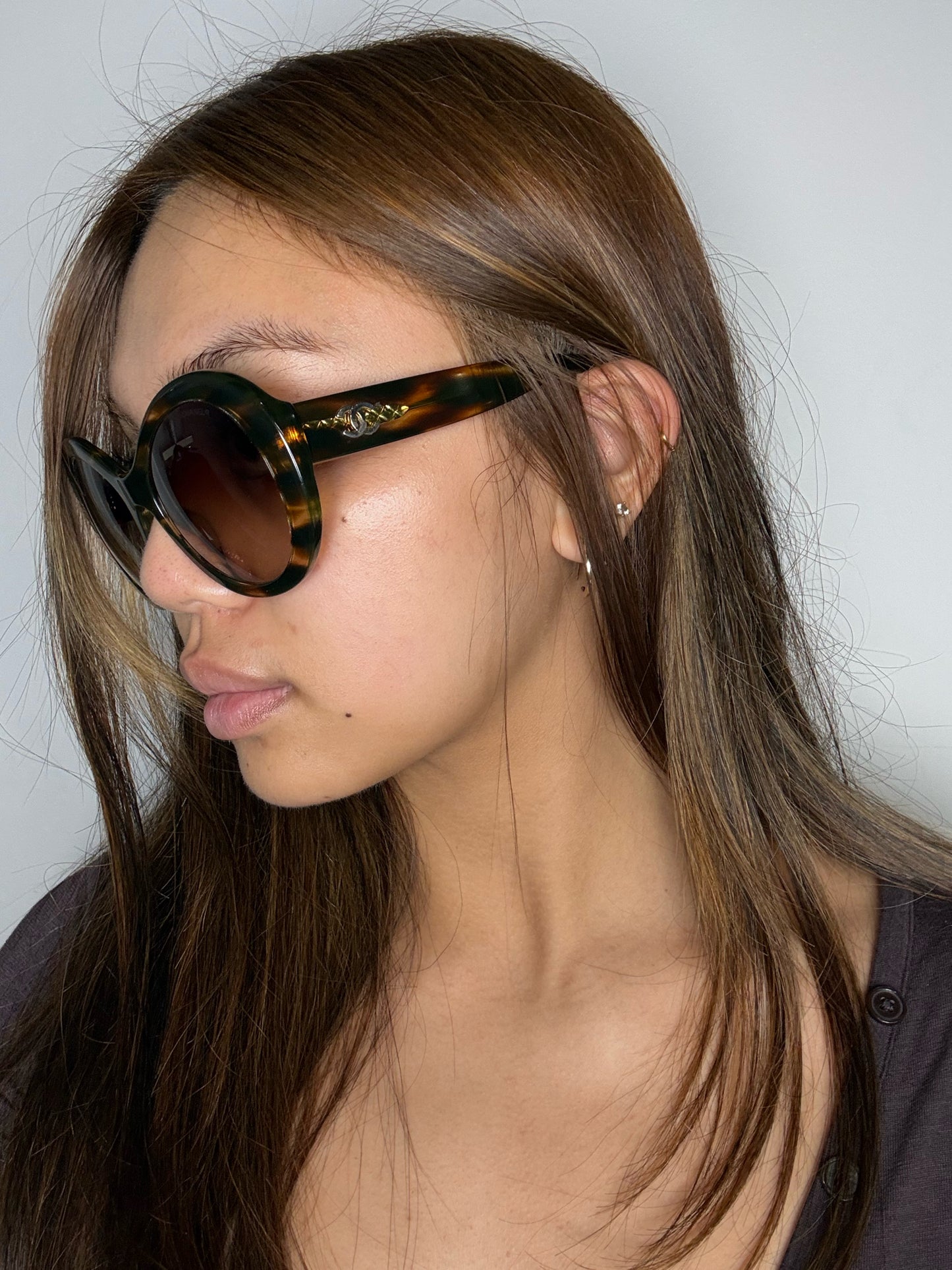 Chanel Pre-owned Brown Acetate Sunglasses