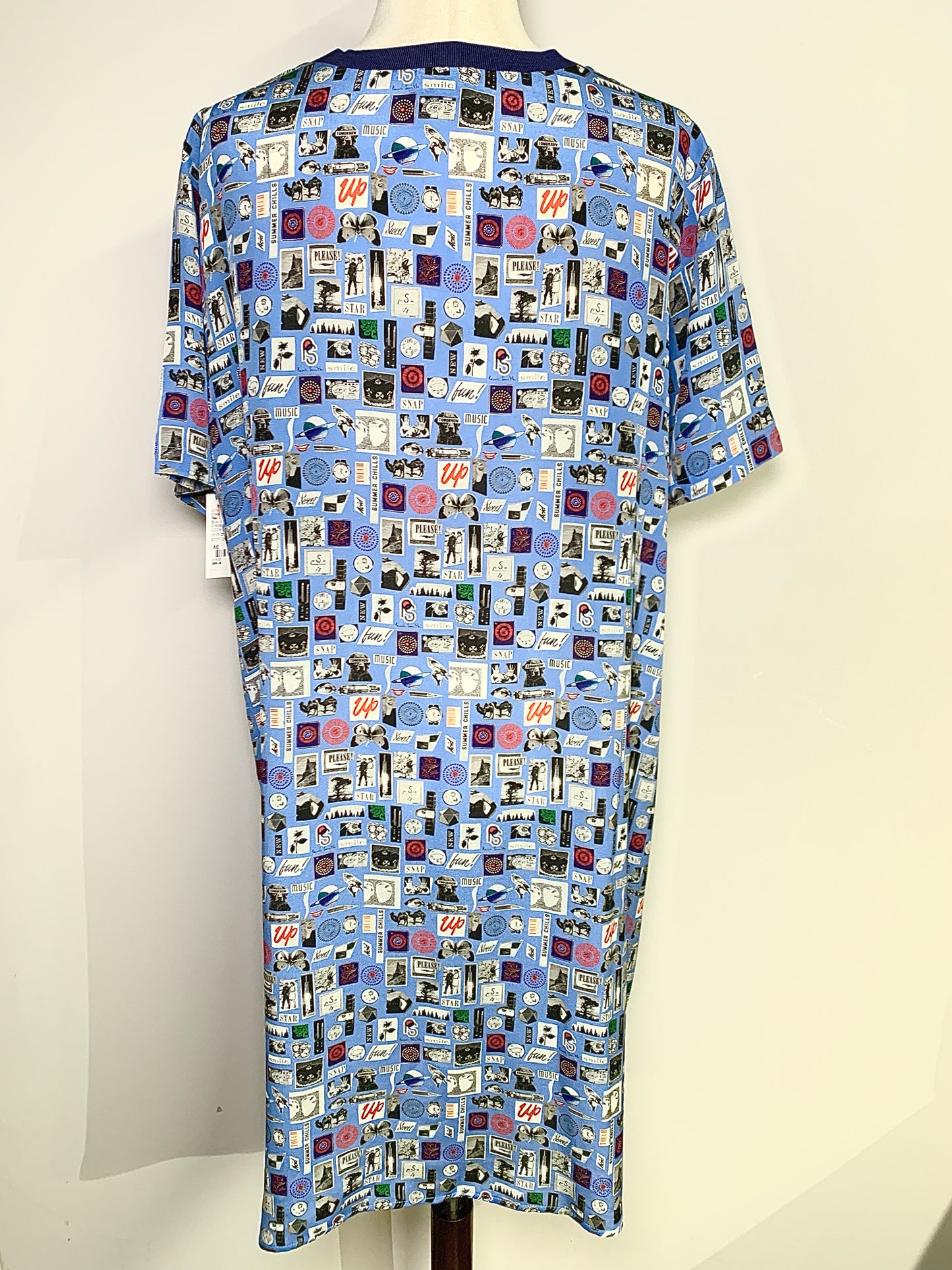 Women Size 46 Paul Smith Blue Graphic Silk Dress