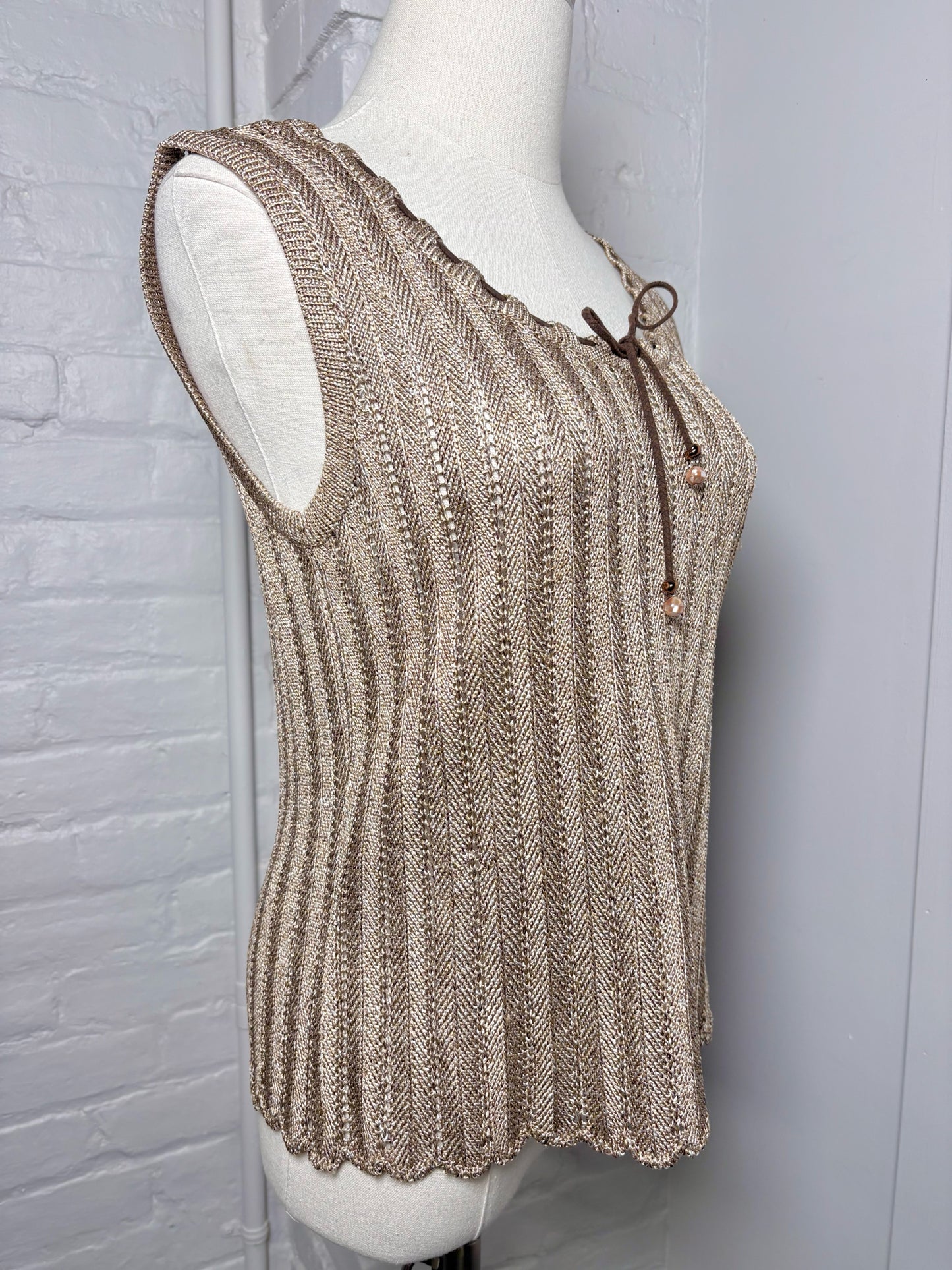 Women Size One Size St. John Beige Knitted Tank Top