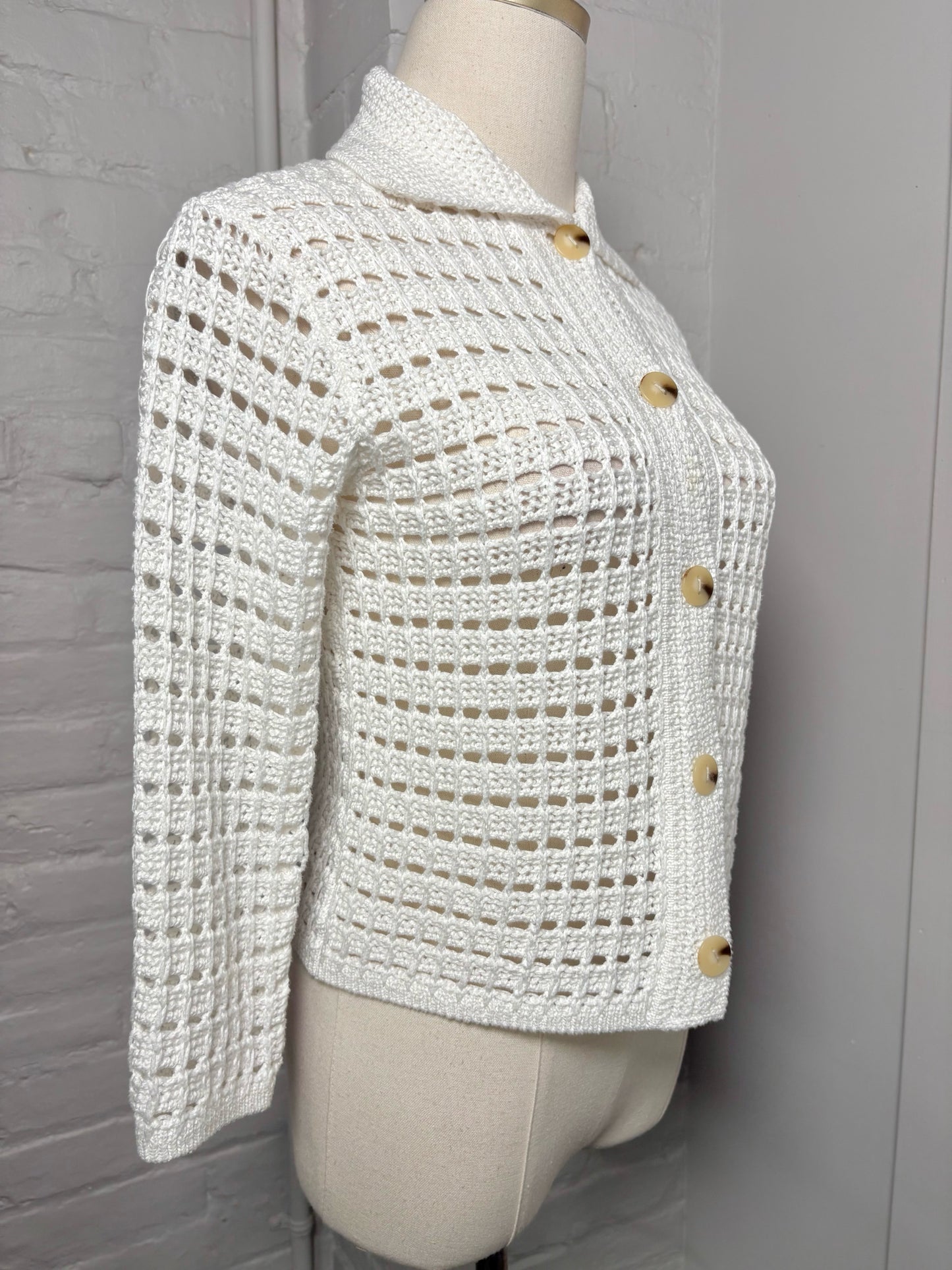 Women Size XS Vince White Knitted Cardigan Sweater