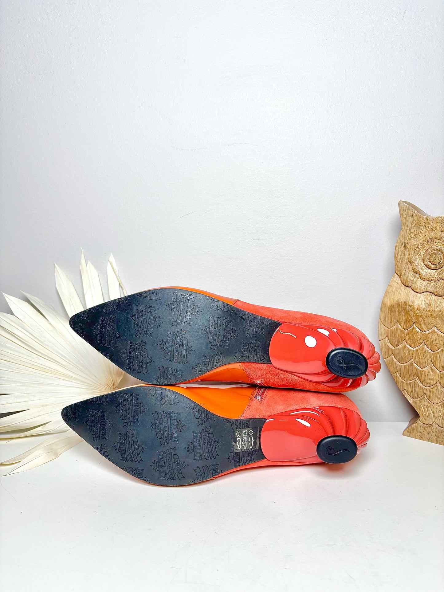 W Shoe Size 9 John Fluevog Orange PVC Lucidota NWT Boots