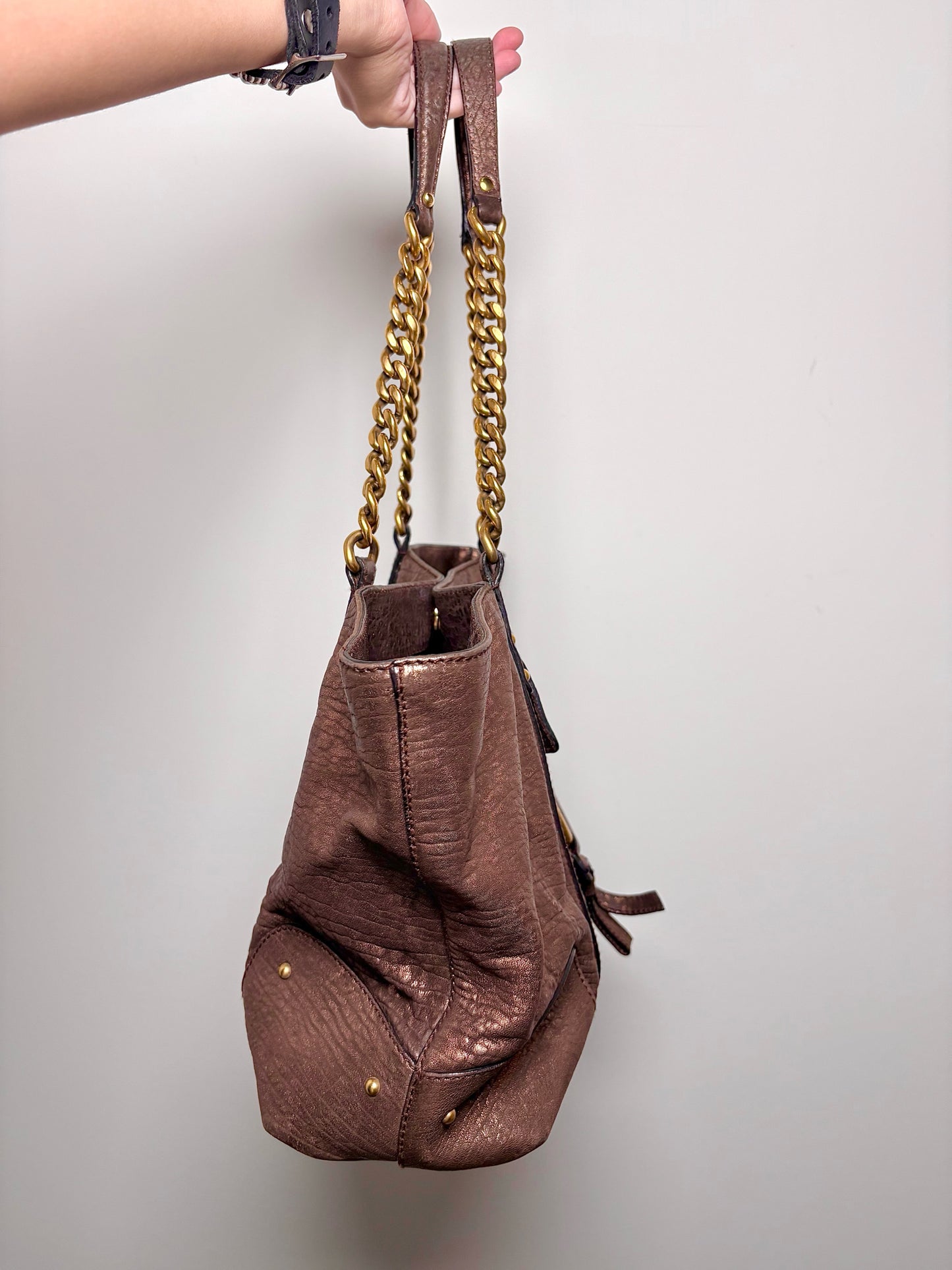 Leather Dolce & Gabbana Leather Pre-owned Bronze Medium Purse