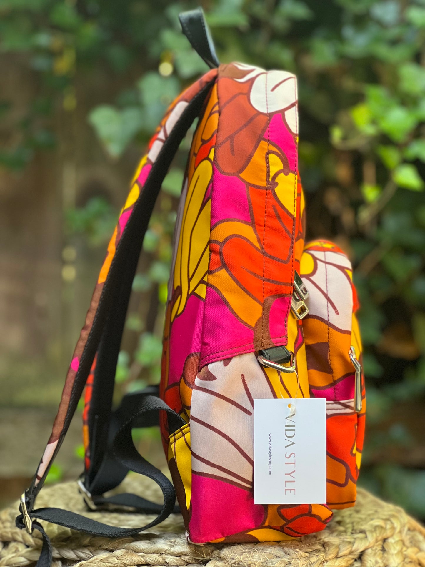 Bally Wolfson Botanical Neon Nylon Backpack