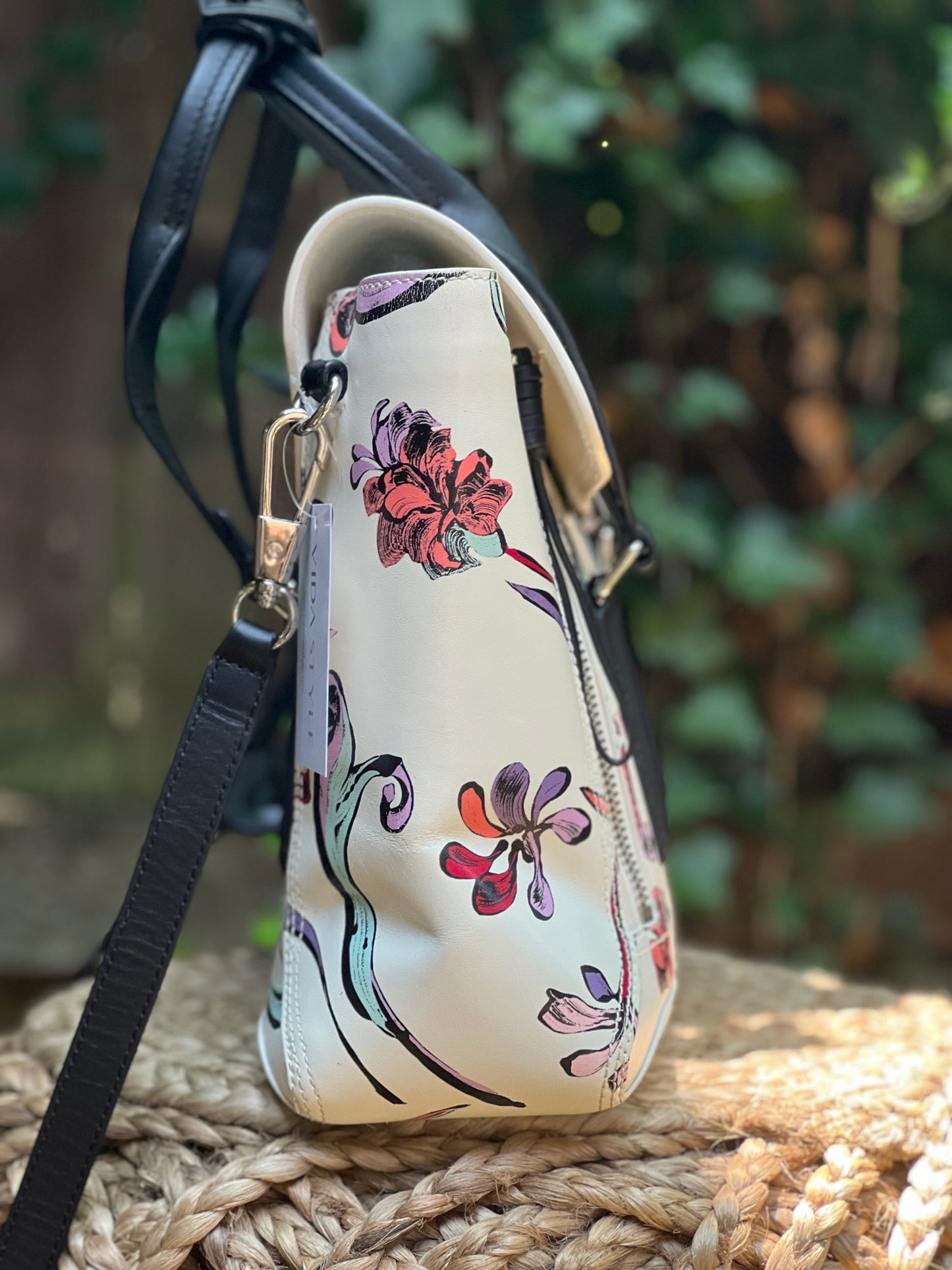 3.1 Phillip Lim Leather White Floral Print Mini Pashli Satchel