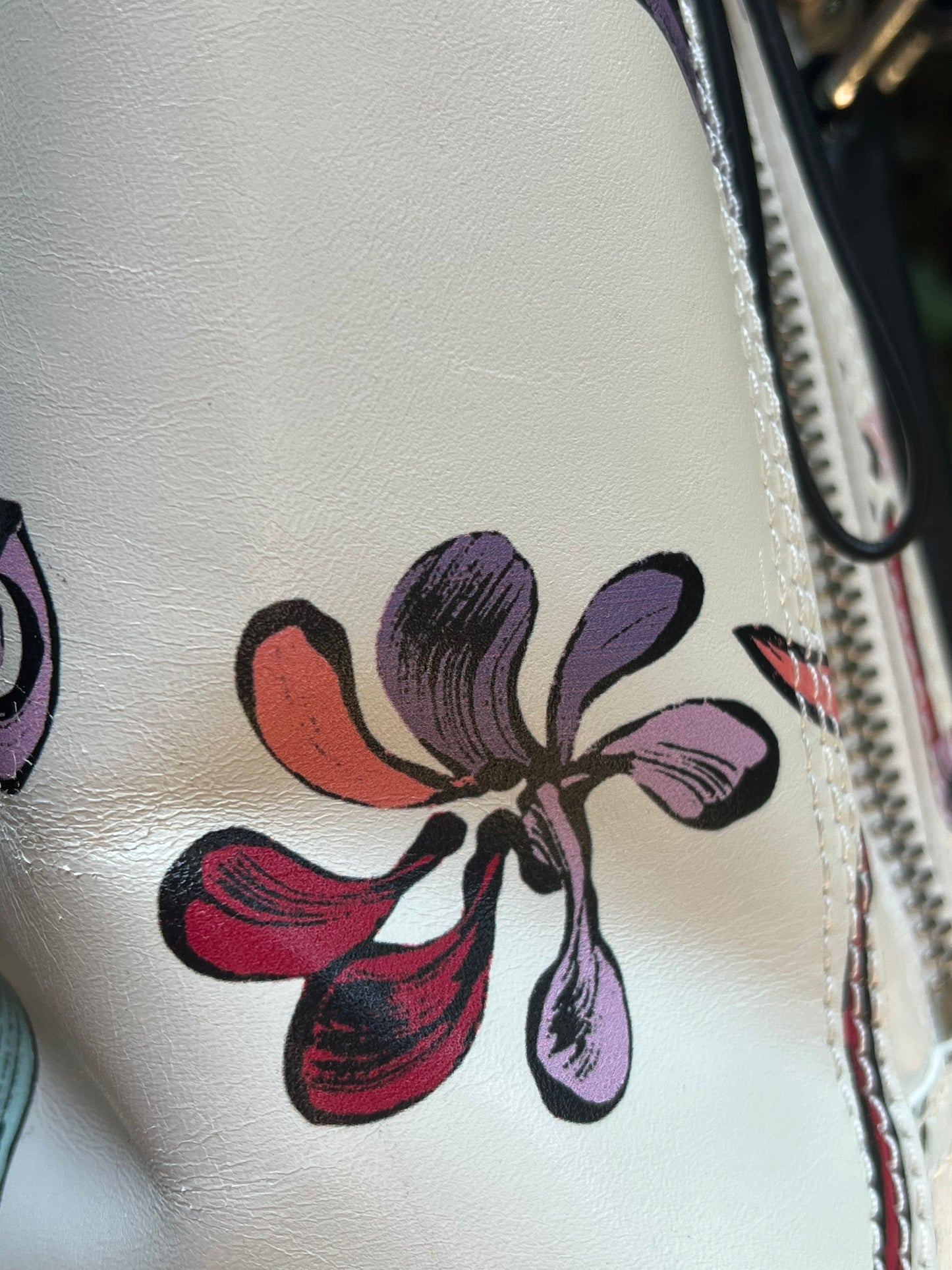 3.1 Phillip Lim Leather White Floral Print Mini Pashli Satchel