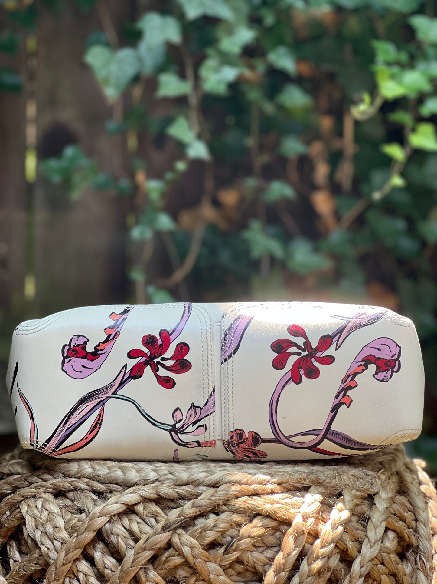 3.1 Phillip Lim Leather White Floral Print Mini Pashli Satchel