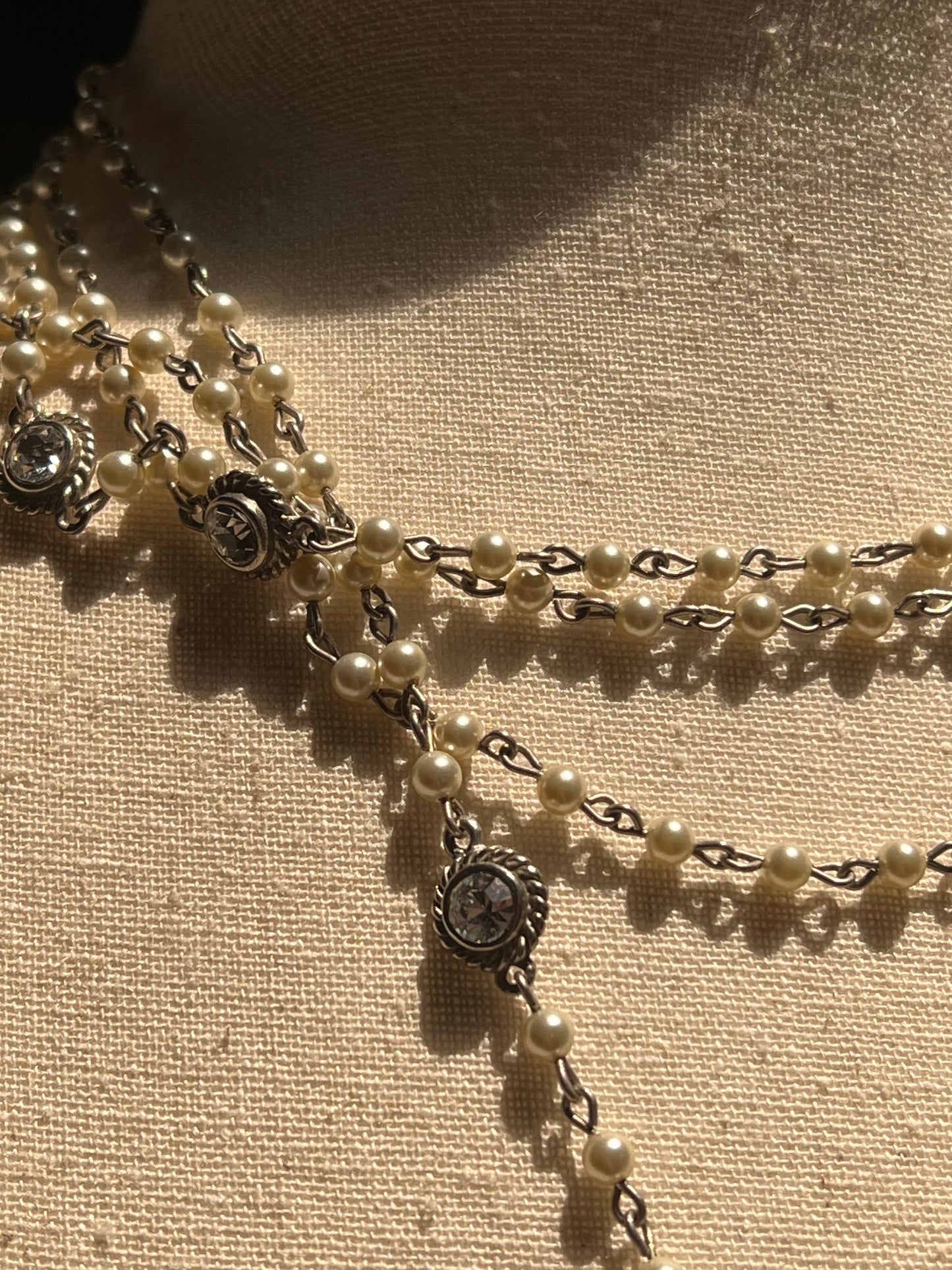 Virgins Saints & Angels Pearls Sterling Silver Medallion Necklace