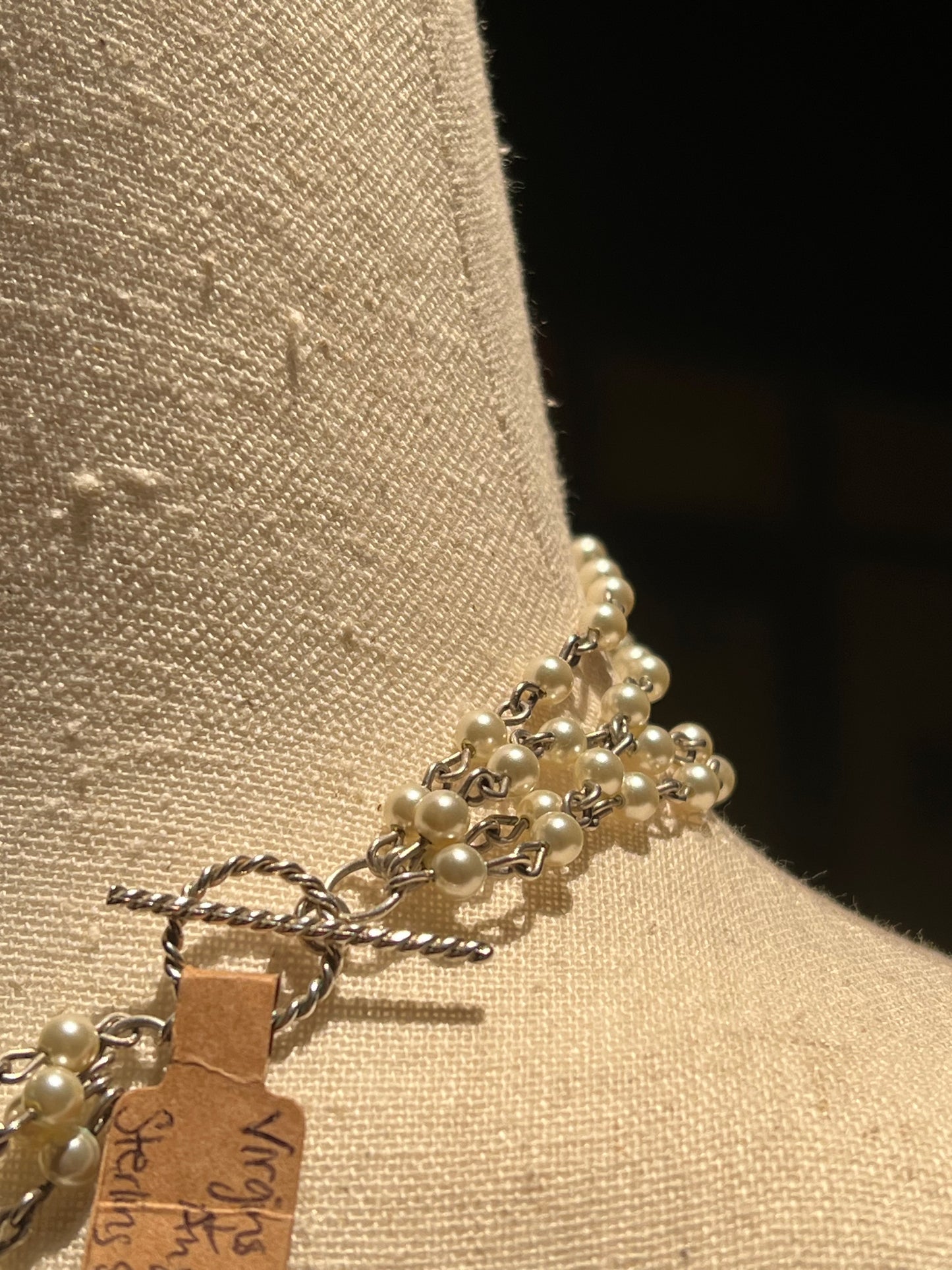 Virgins Saints & Angels Pearls Sterling Silver Medallion Necklace