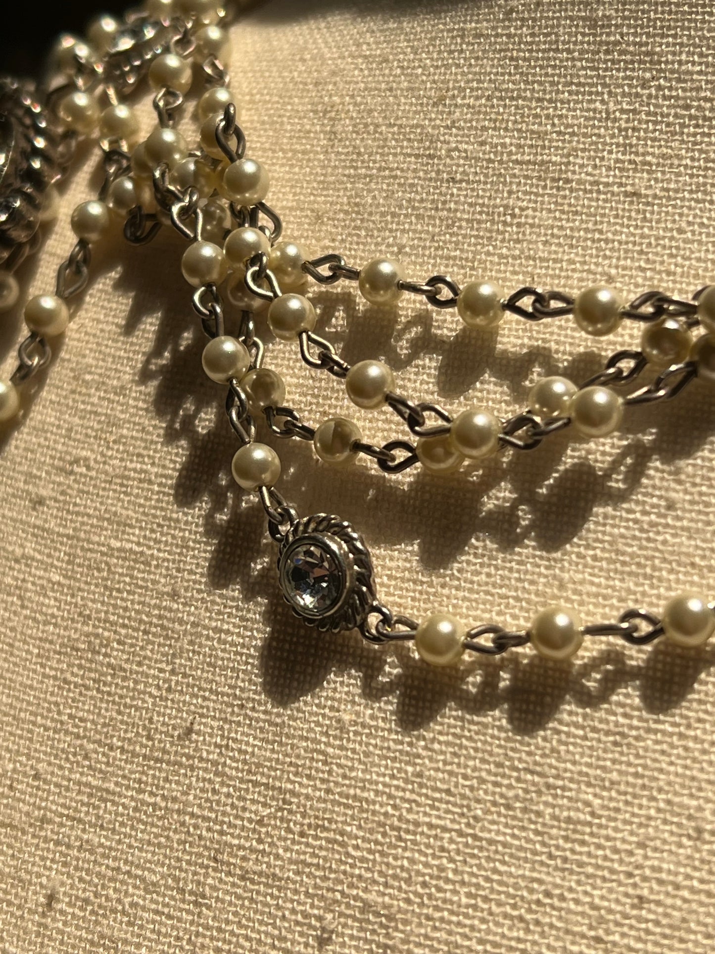 Virgins Saints & Angels Pearls Sterling Silver Medallion Necklace