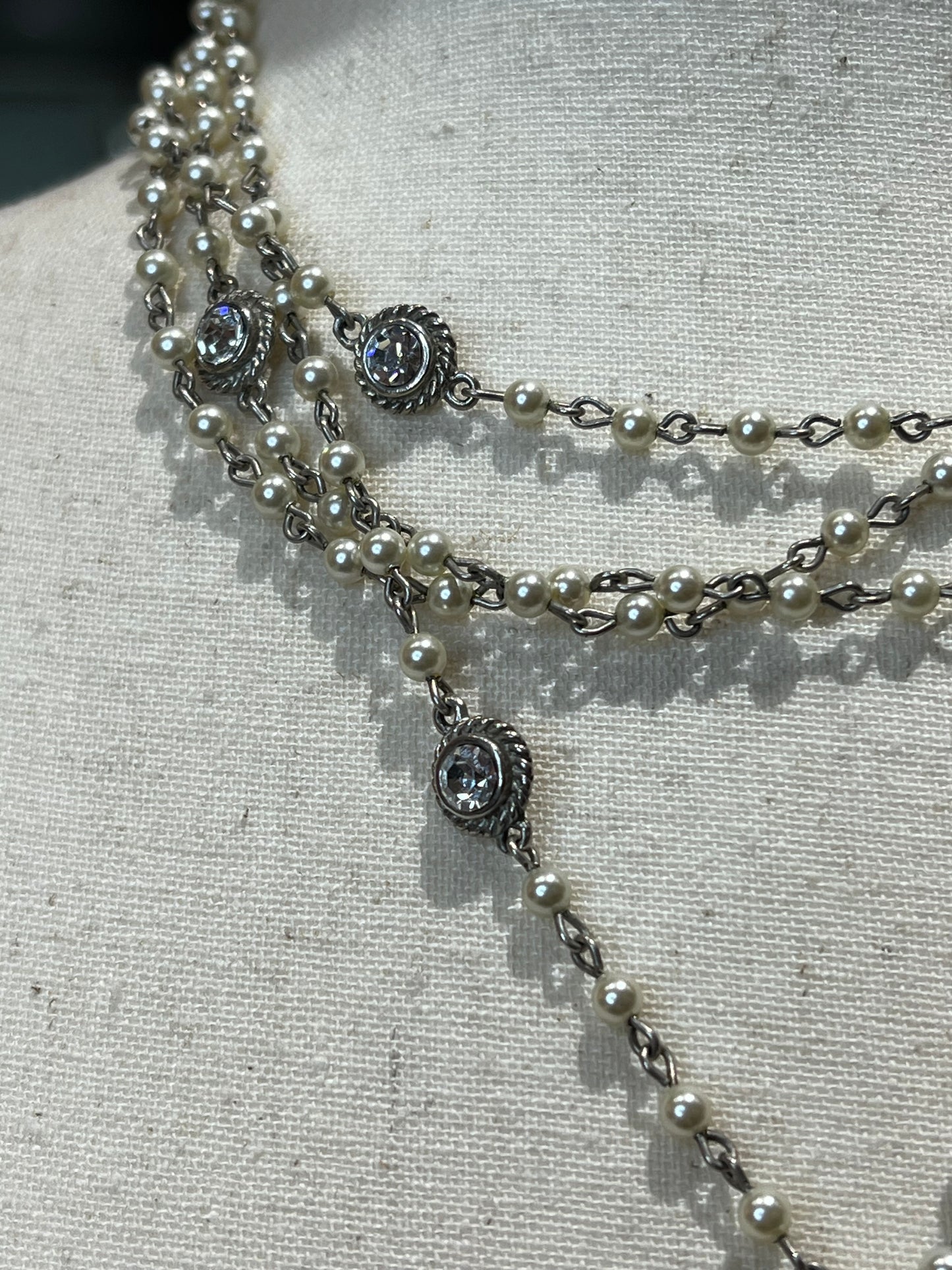 Virgins Saints & Angels Pearls Sterling Silver Medallion Necklace