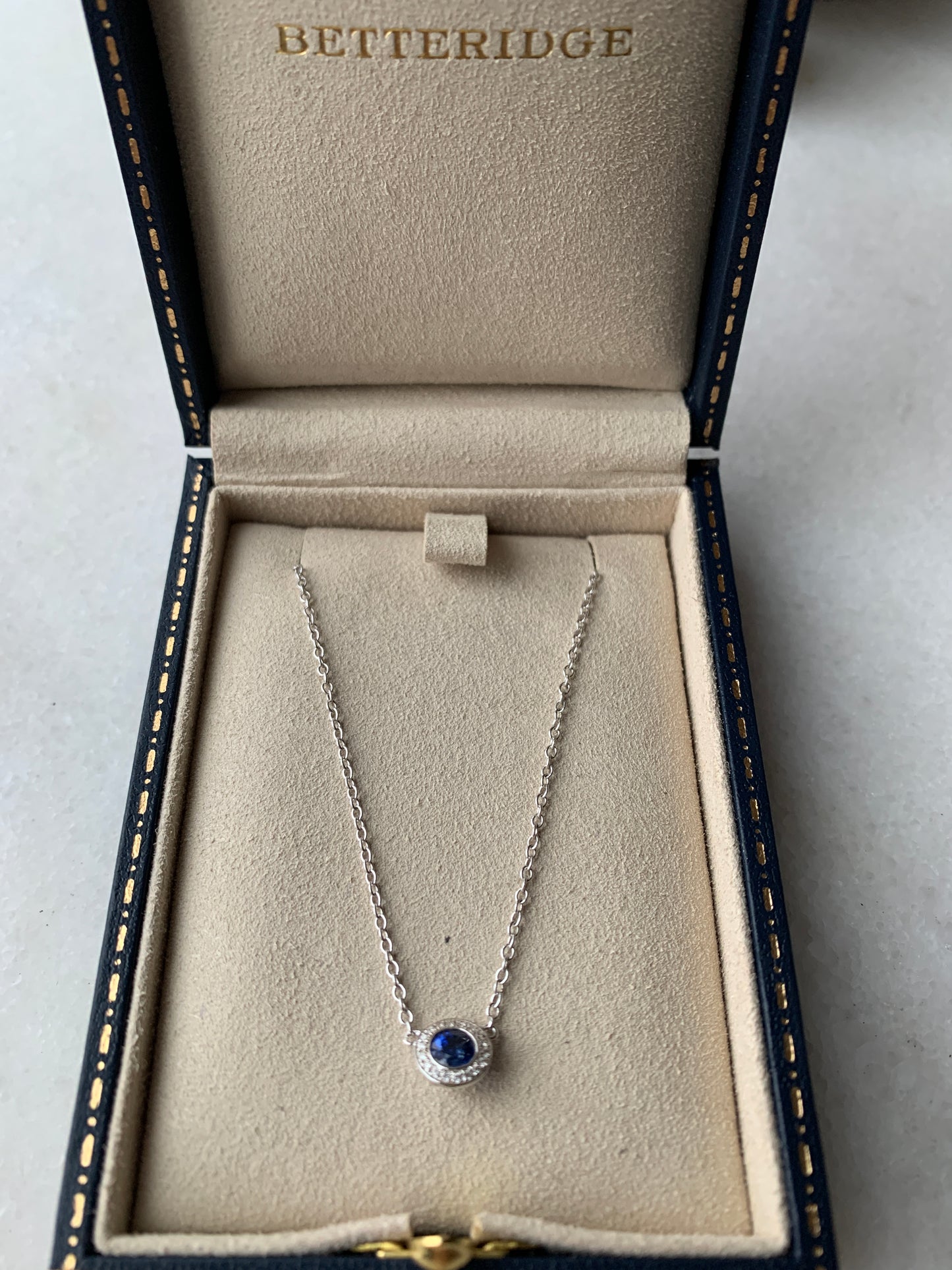 Necklace Sapphire Diamonds White Gold 18k Betteridge