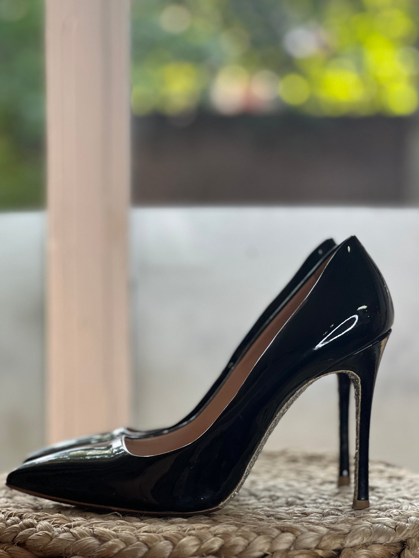 Miu Miu Black Patent Glitter Sole Shoes Size 8