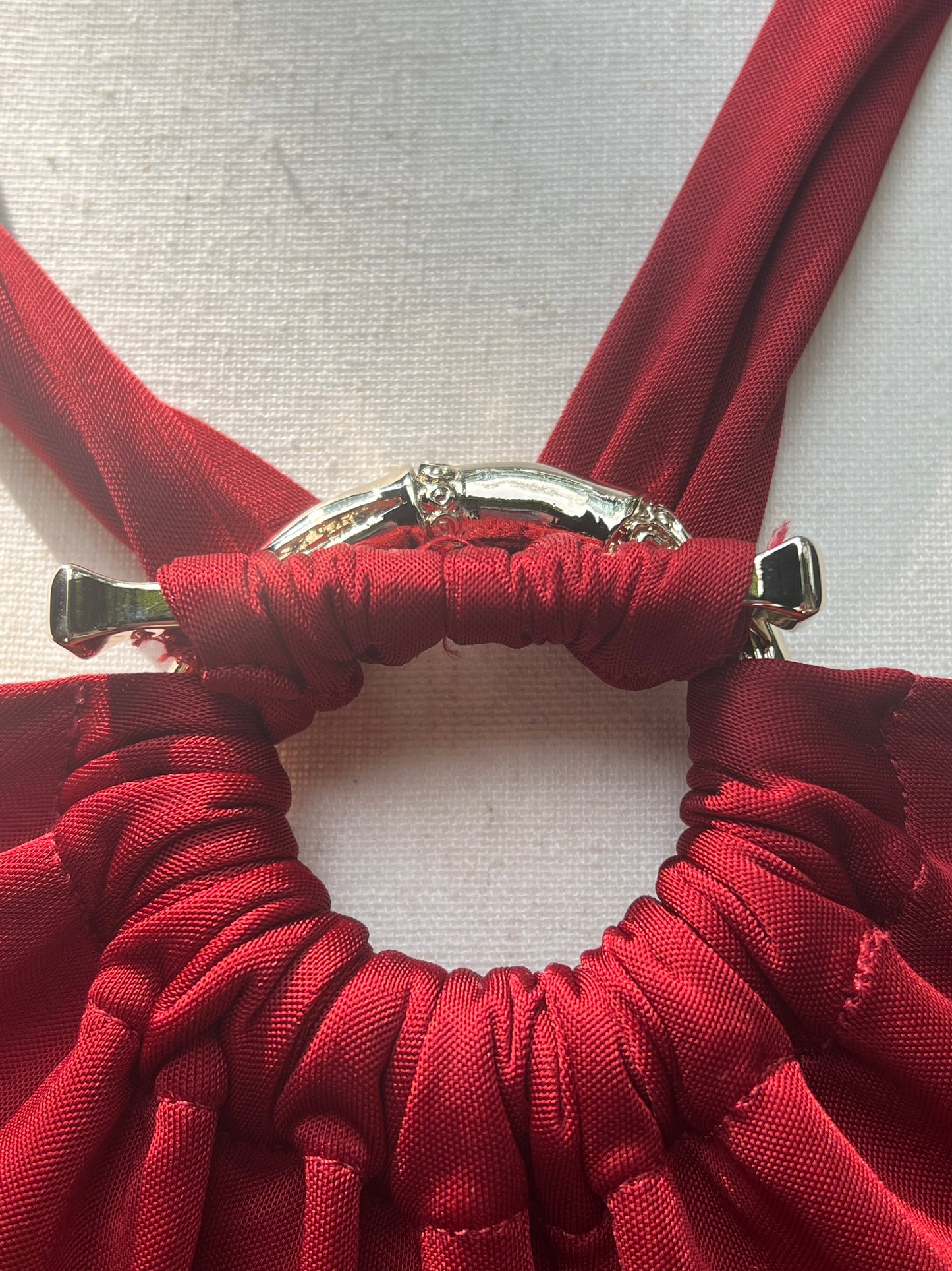 Gucci Burgundy Keyhole Halter Blouse Size S