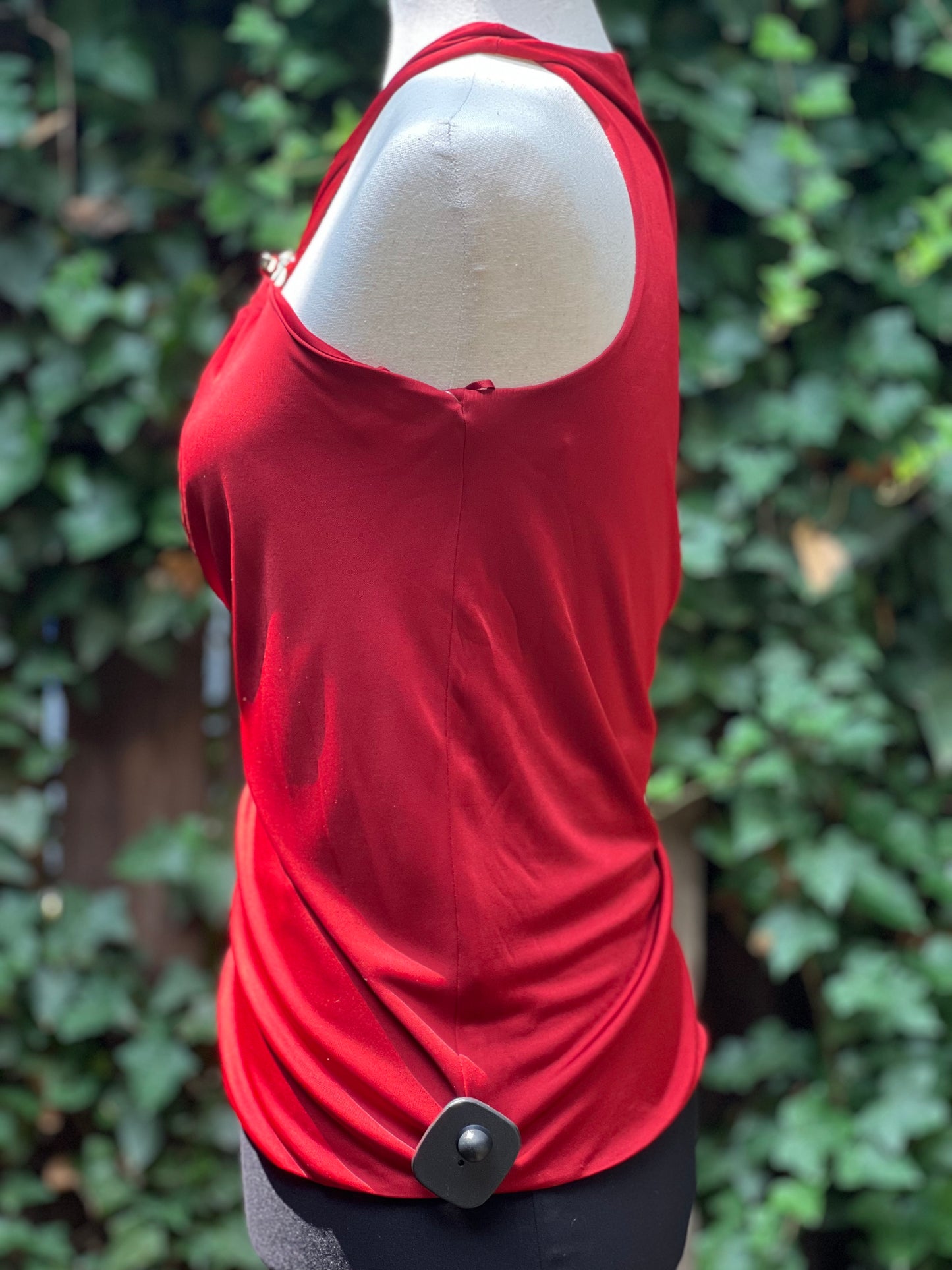 Gucci Burgundy Keyhole Halter Blouse Size S