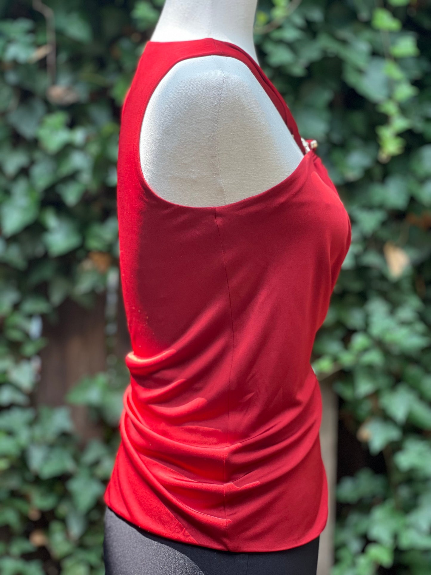 Gucci Burgundy Keyhole Halter Blouse Size S