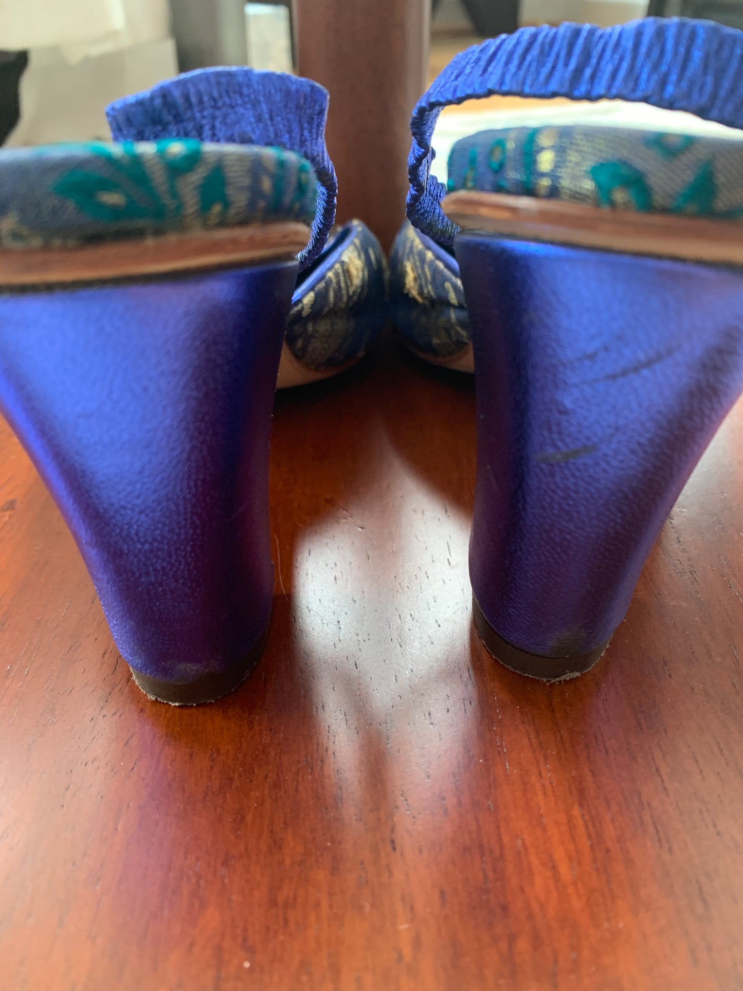 Ladies Olivia Rose Tal Brocade Sparkle Slingback Heels Sz 7