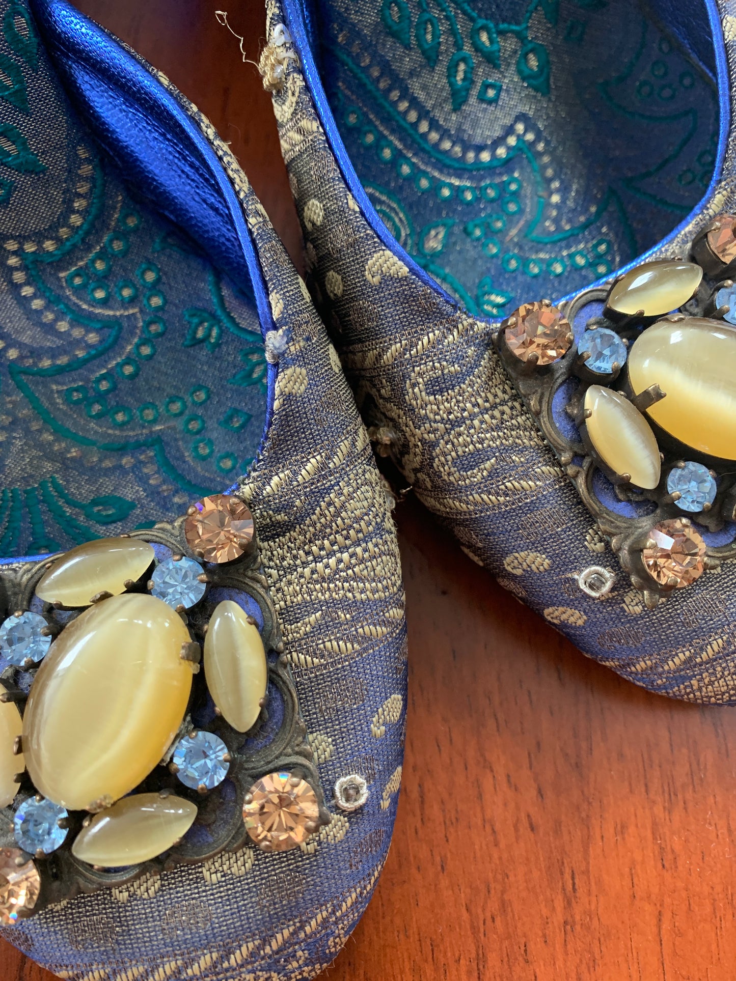 Ladies Olivia Rose Tal Brocade Sparkle Slingback Heels Sz 7