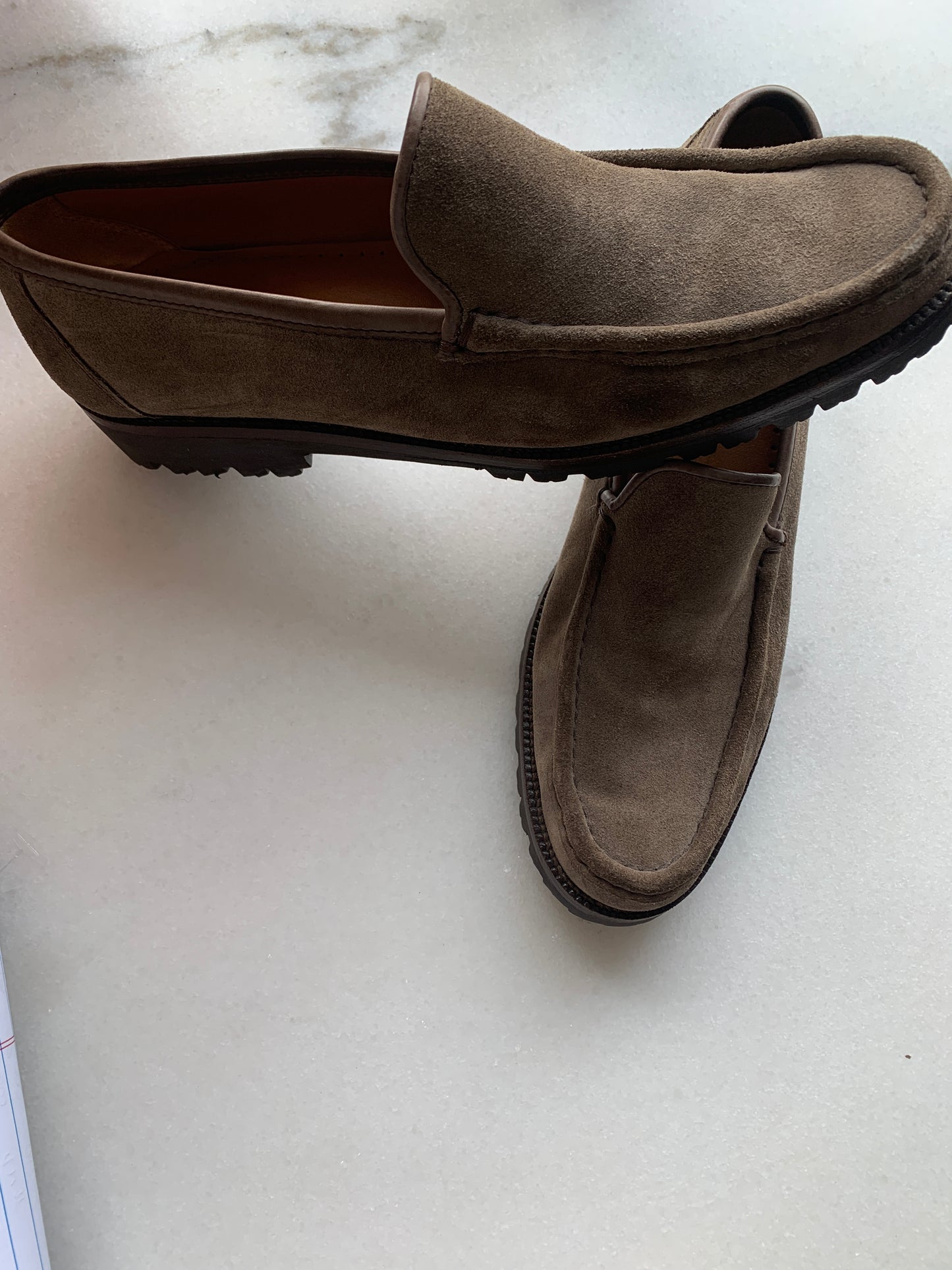 Women's Salvatore Ferragamo Tan Suede Loafers Sz 7