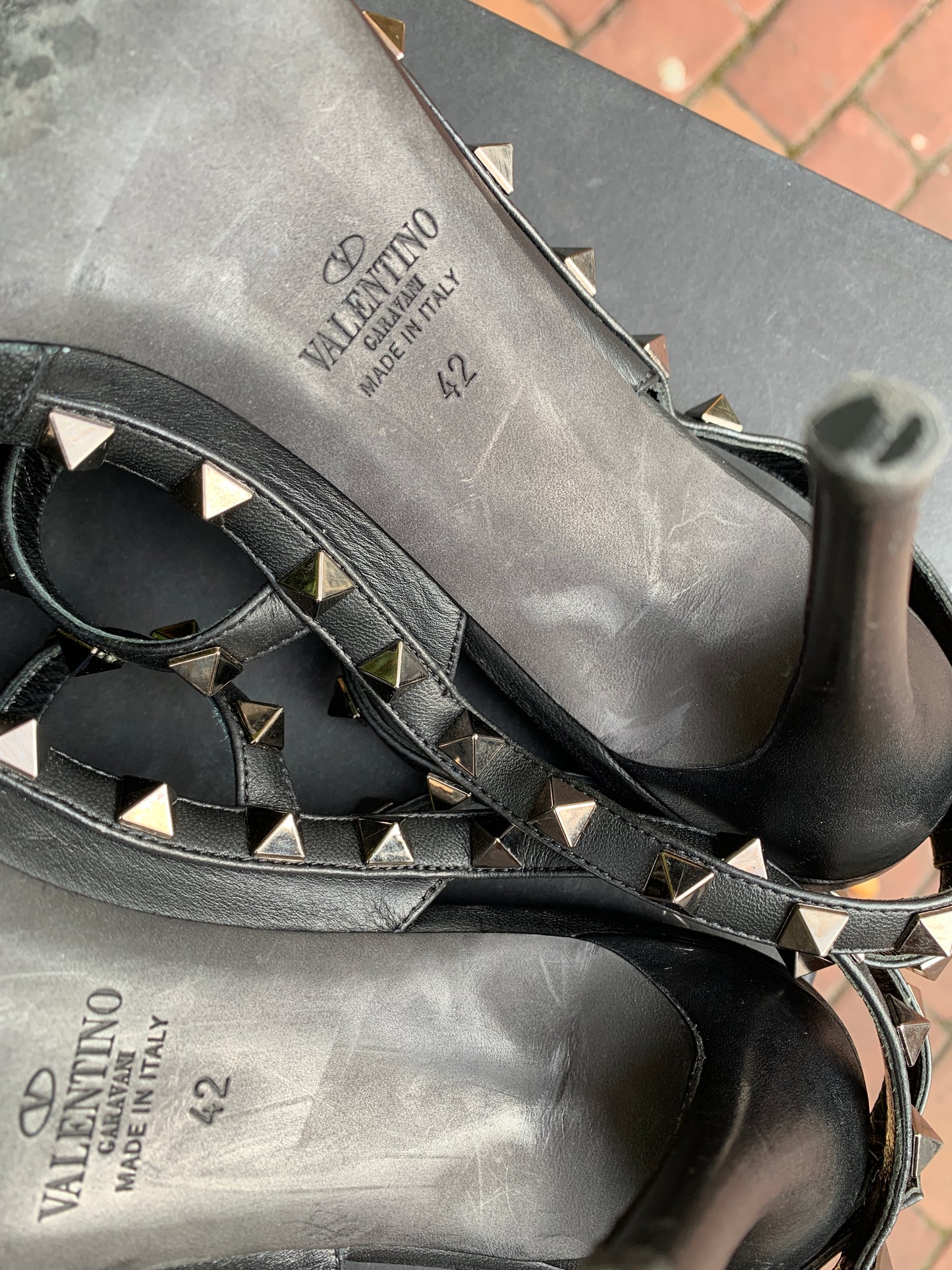 Valentino Black Rockstud Pump, Sz 10
