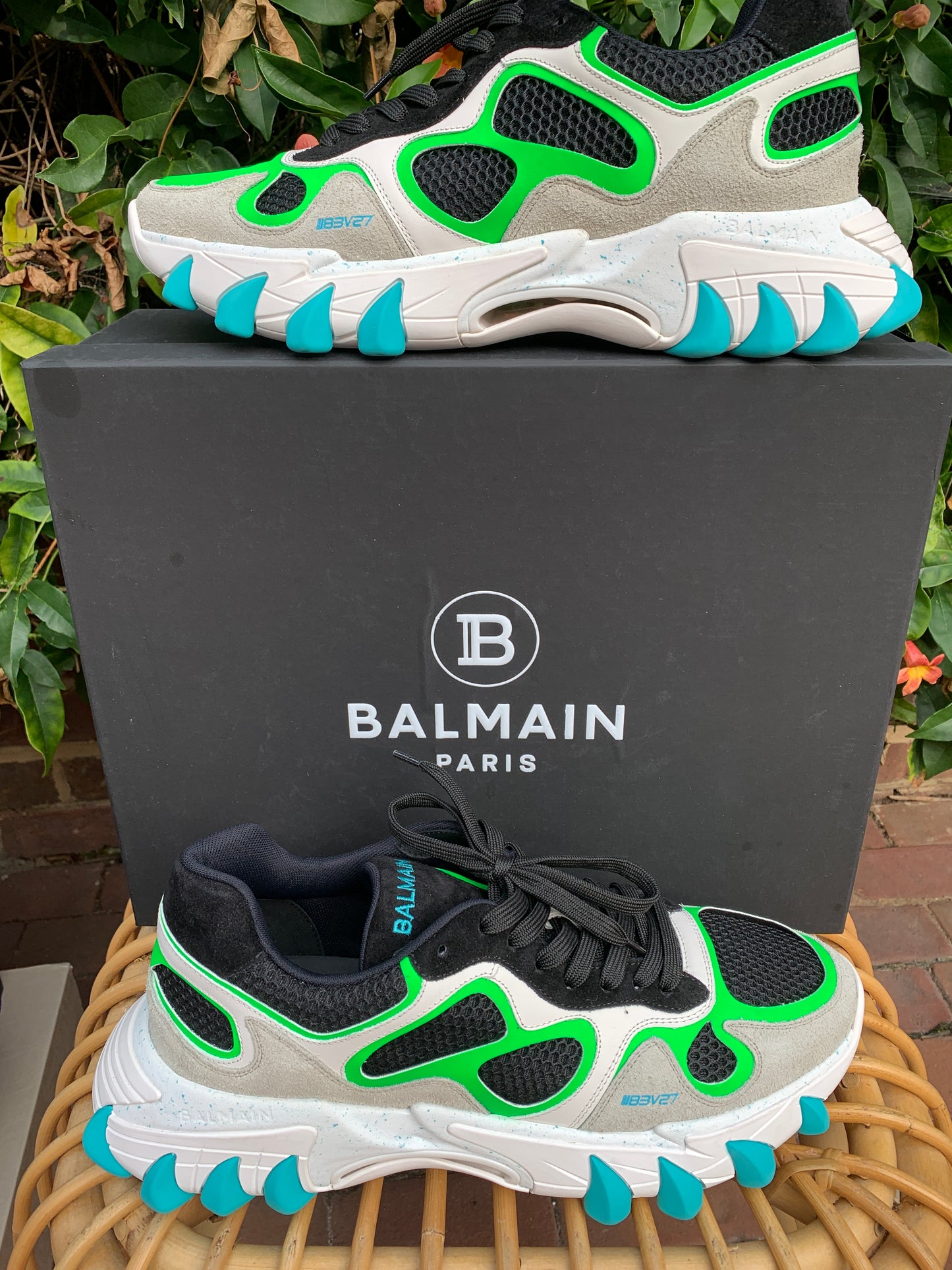 Men's Balmain B-east Low-top Sneakers Sz 12