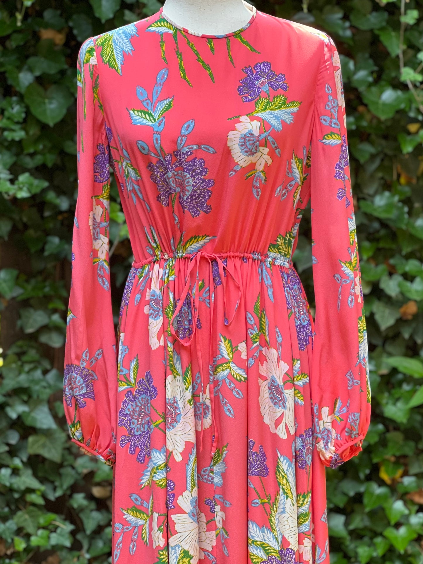Diane von Furstenberg Coral Long Sleeve Maxi Dress Small