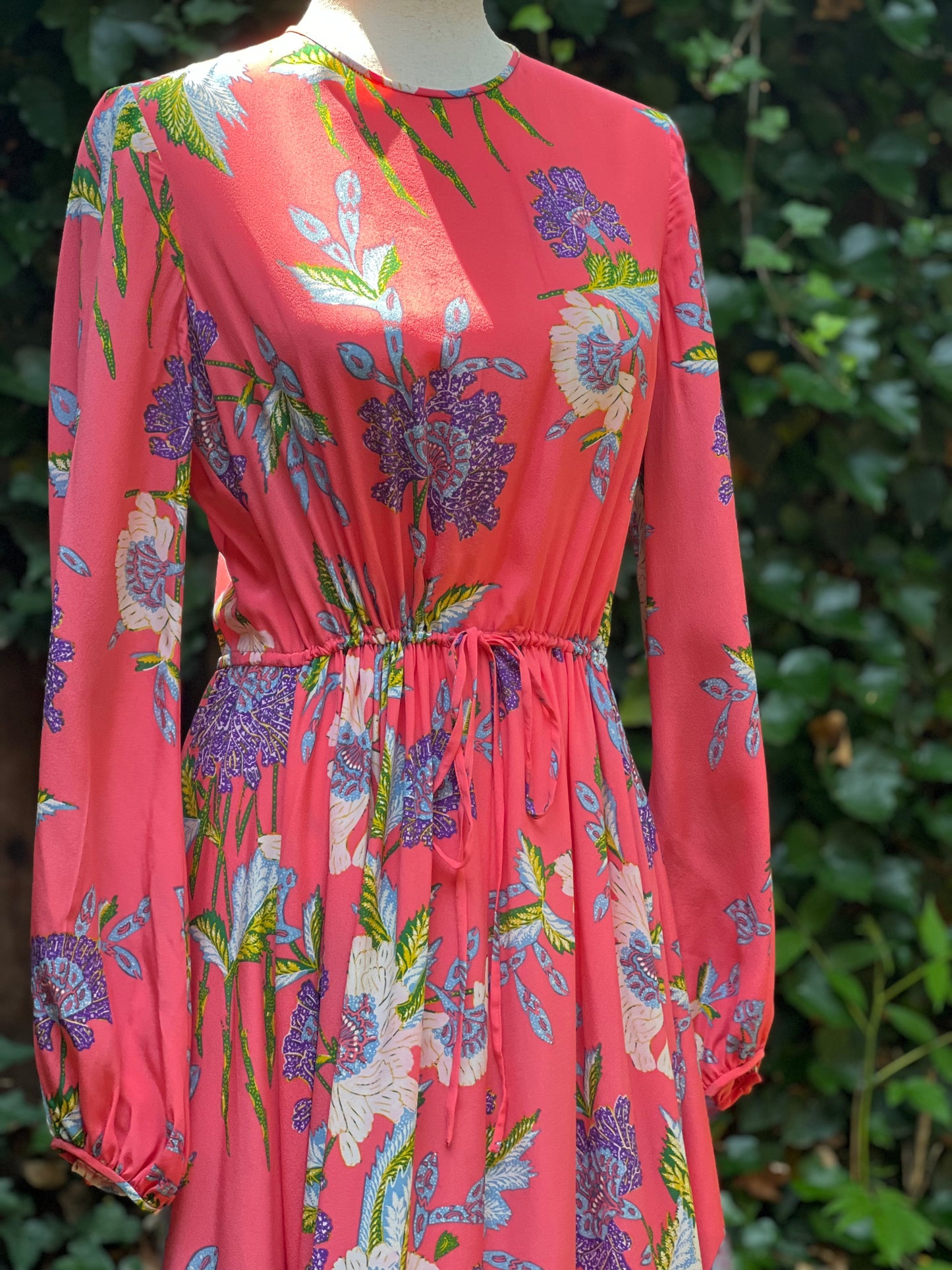 Diane von Furstenberg Coral Long Sleeve Maxi Dress Small